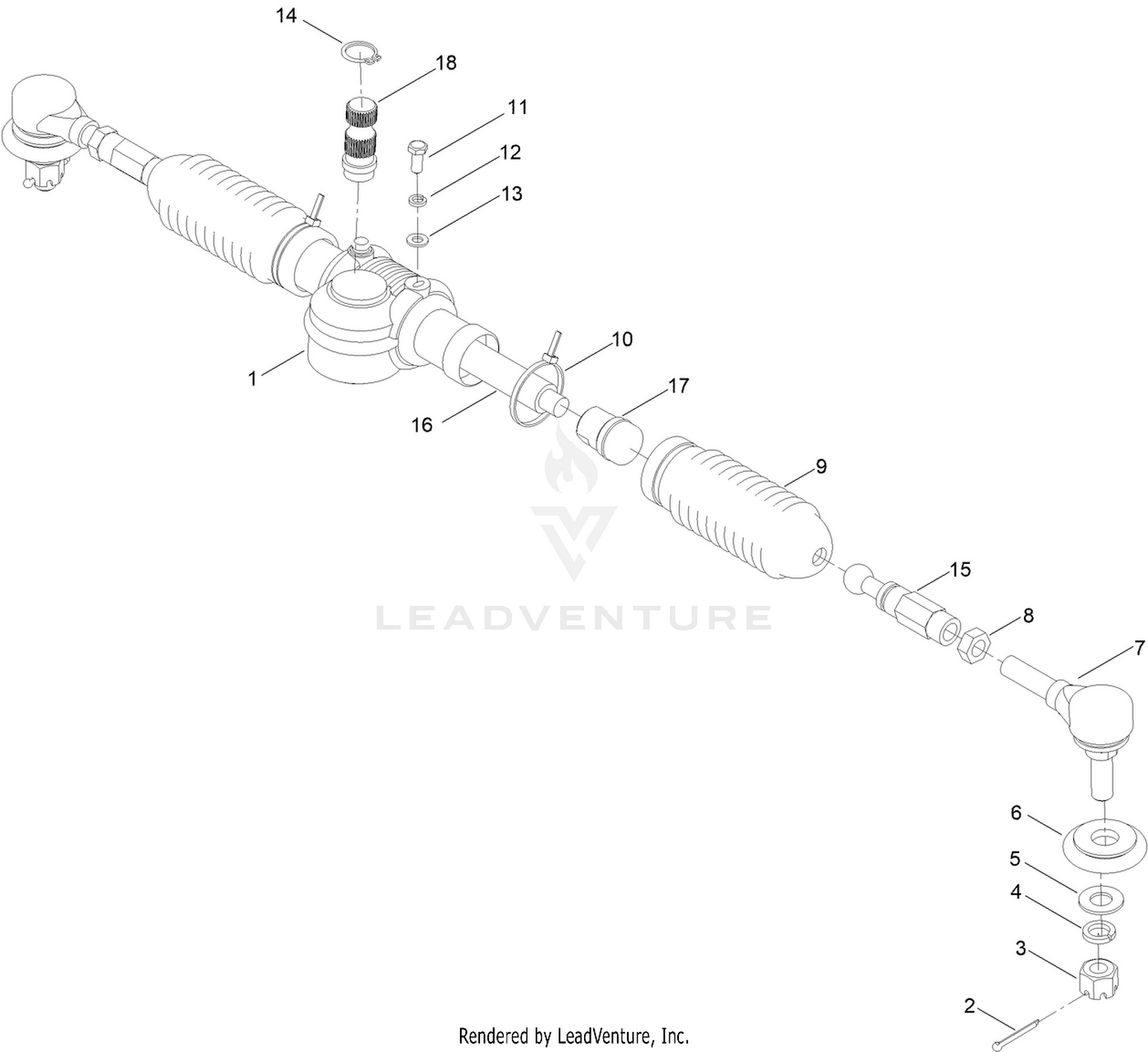 Steering Rack Assembly No. 134-6201