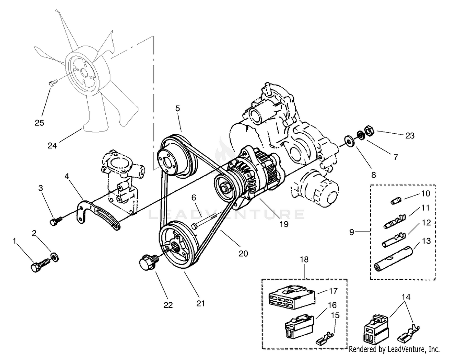 Alternator and Pulley Assembly