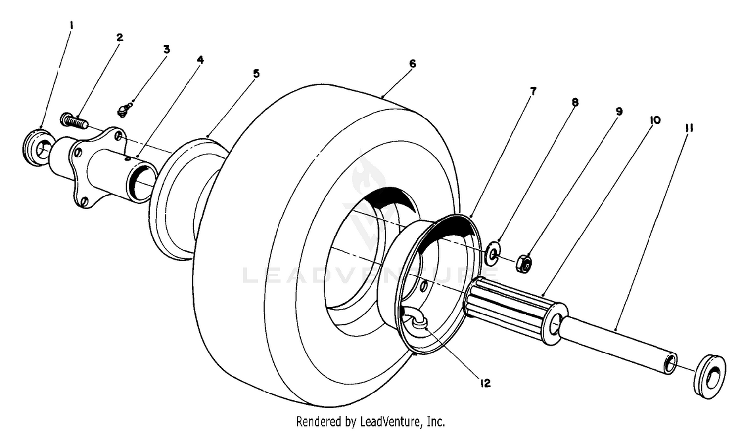 Cutting Unit Pneumatic Tire  Wheel Assembly No. 54-8810 (optional)