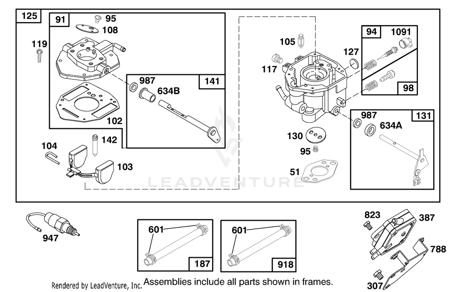 Engine Briggs  Stratton Model 303447-1282-E1 4