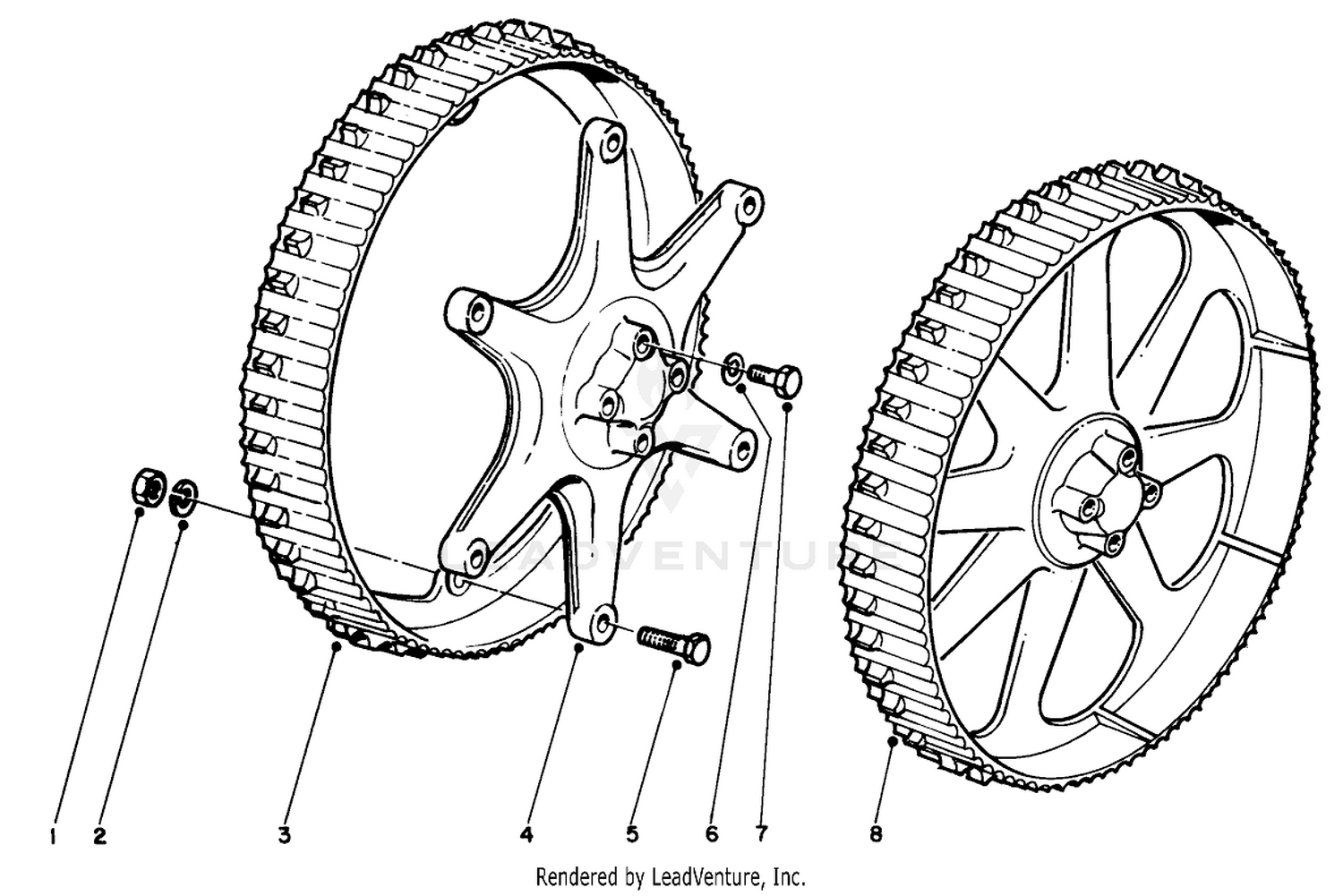 Cast Drive Wheel Kits No. 01336  01343 (optional) 14" Cast Drive Wheels Kit No. 01343