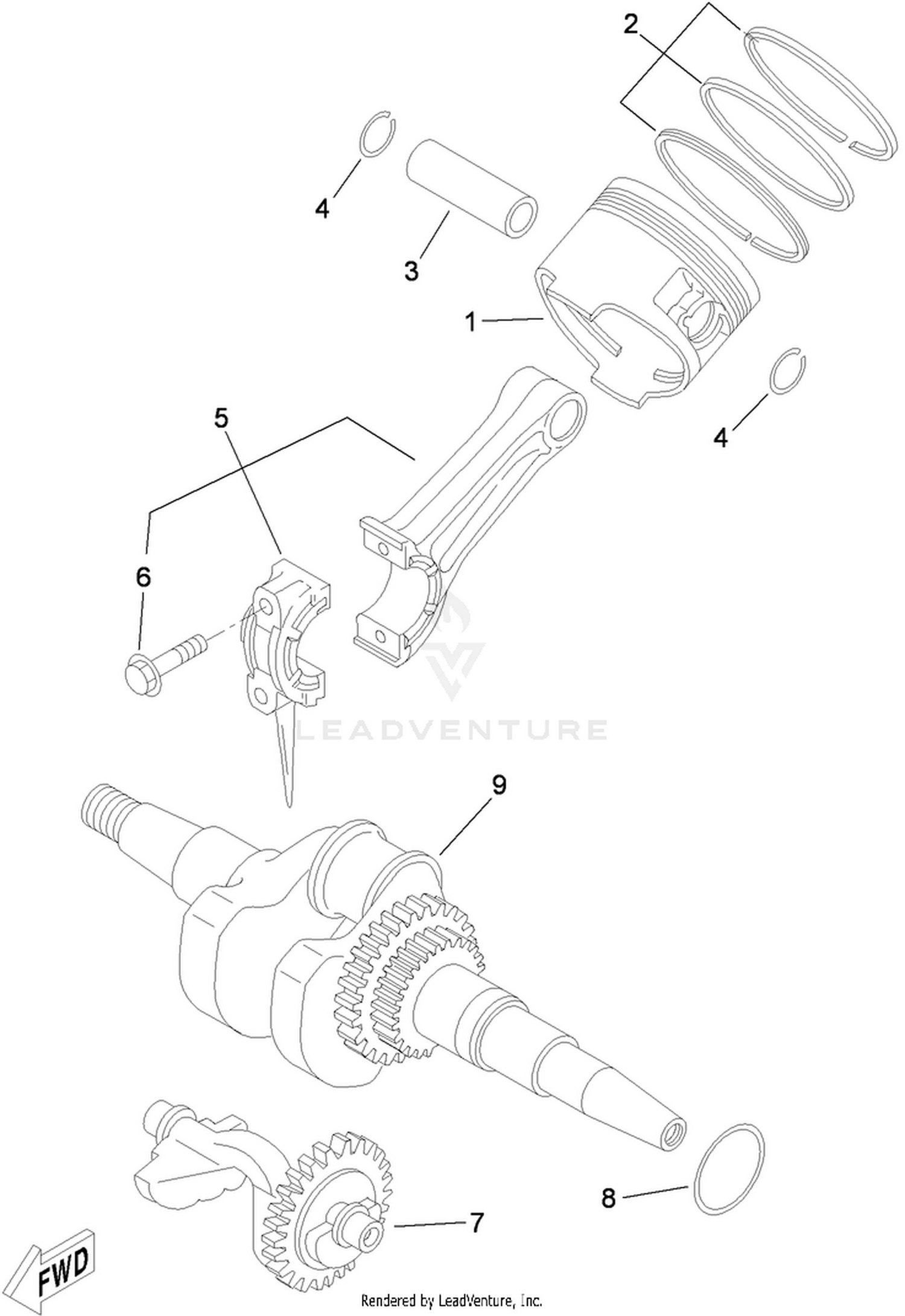 Crankshaft and Piston Assembly