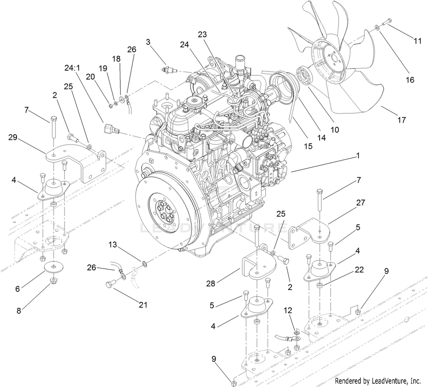 Engine Mounting and Electrical Assembly