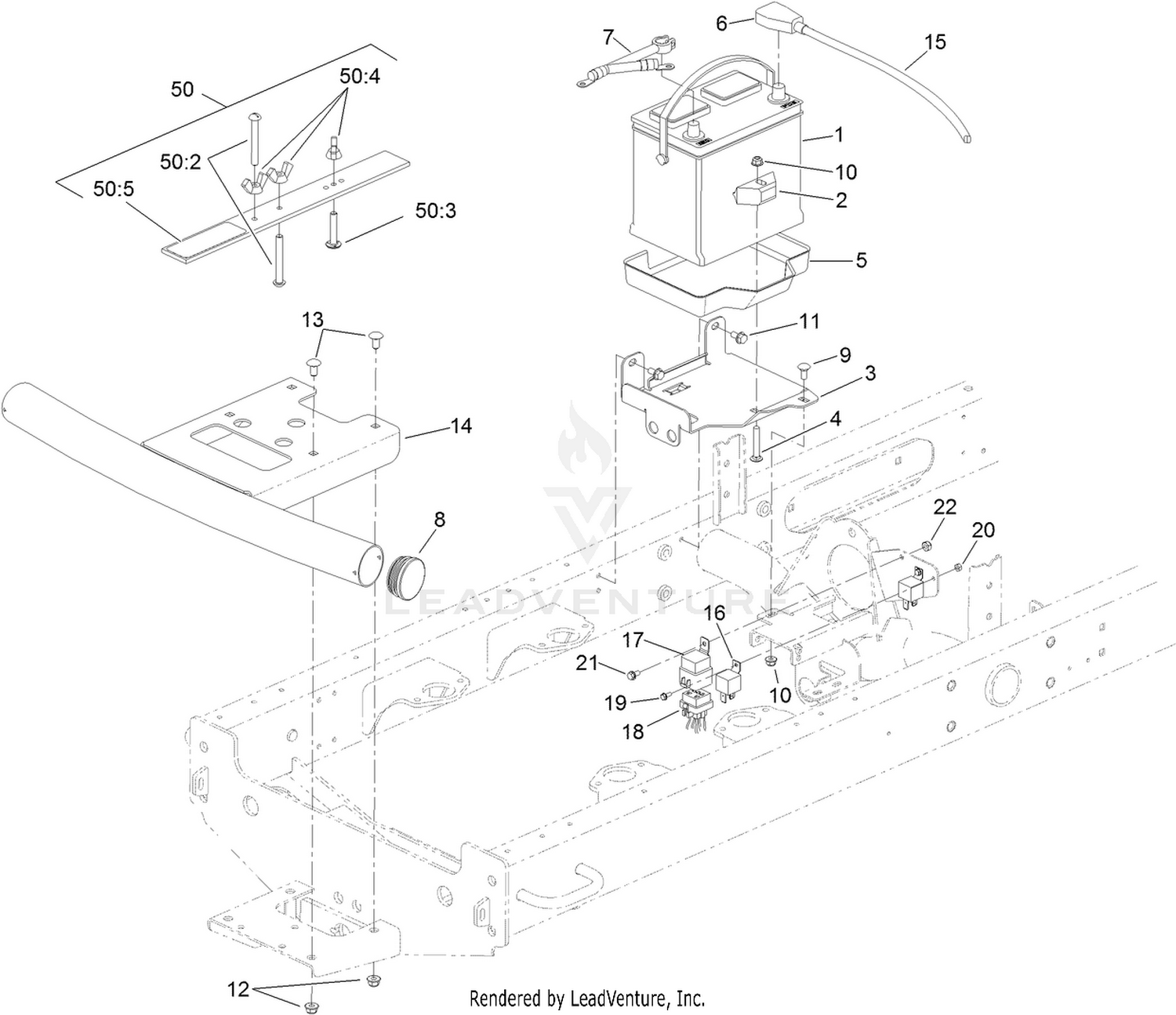 Battery and Bumper Assembly