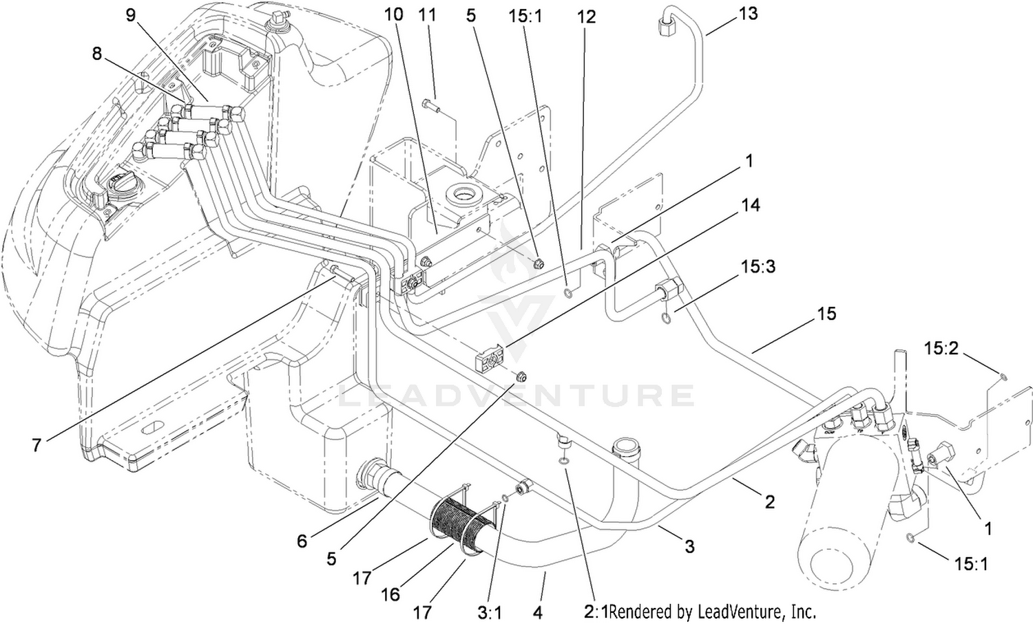 Hydraulic Tank Plumbing Assembly
