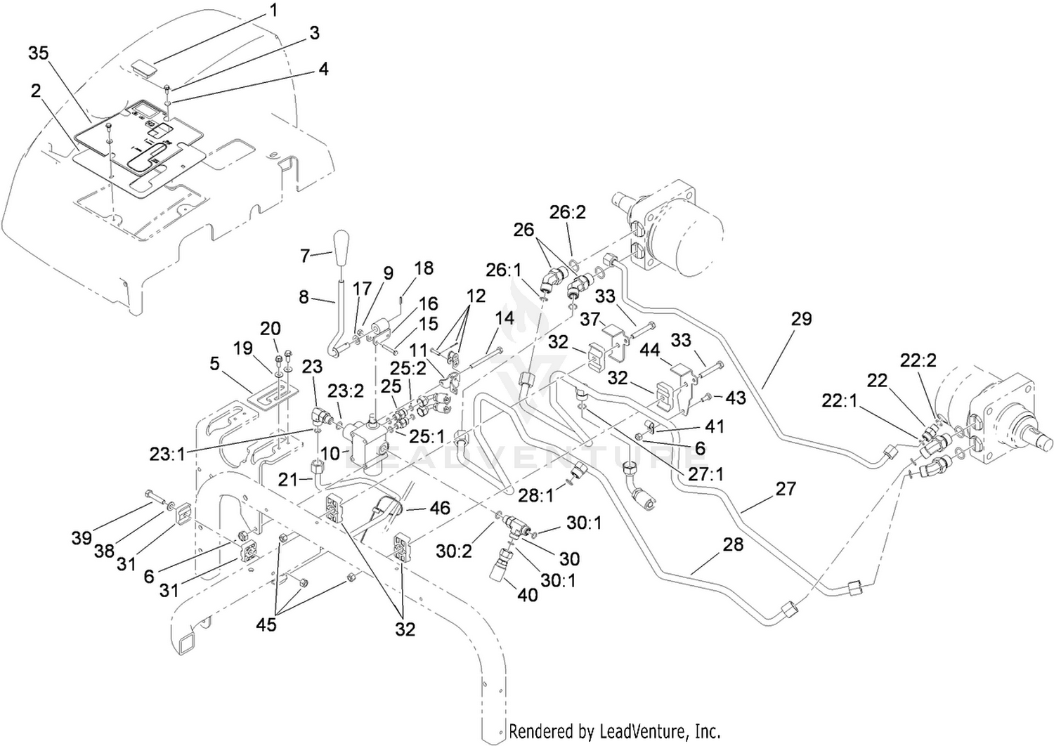 Lift Valve and Rear Tube Assembly