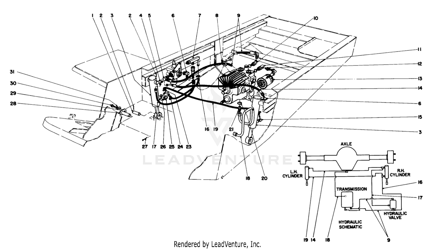 Hydraulic Valve And Lift Arm And Cylinders