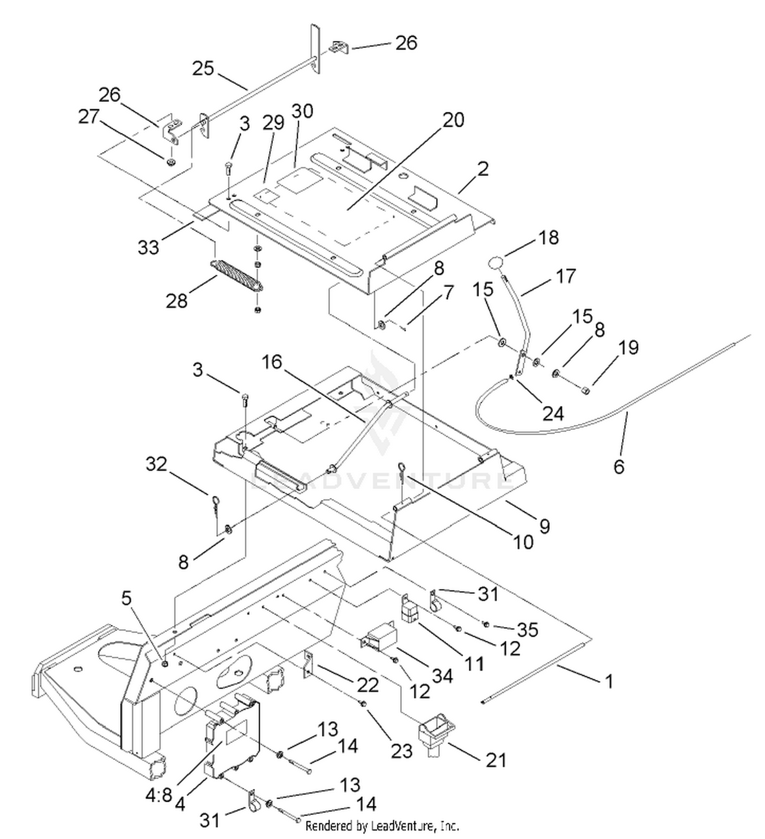 Seat Frame and Throttle Assembly