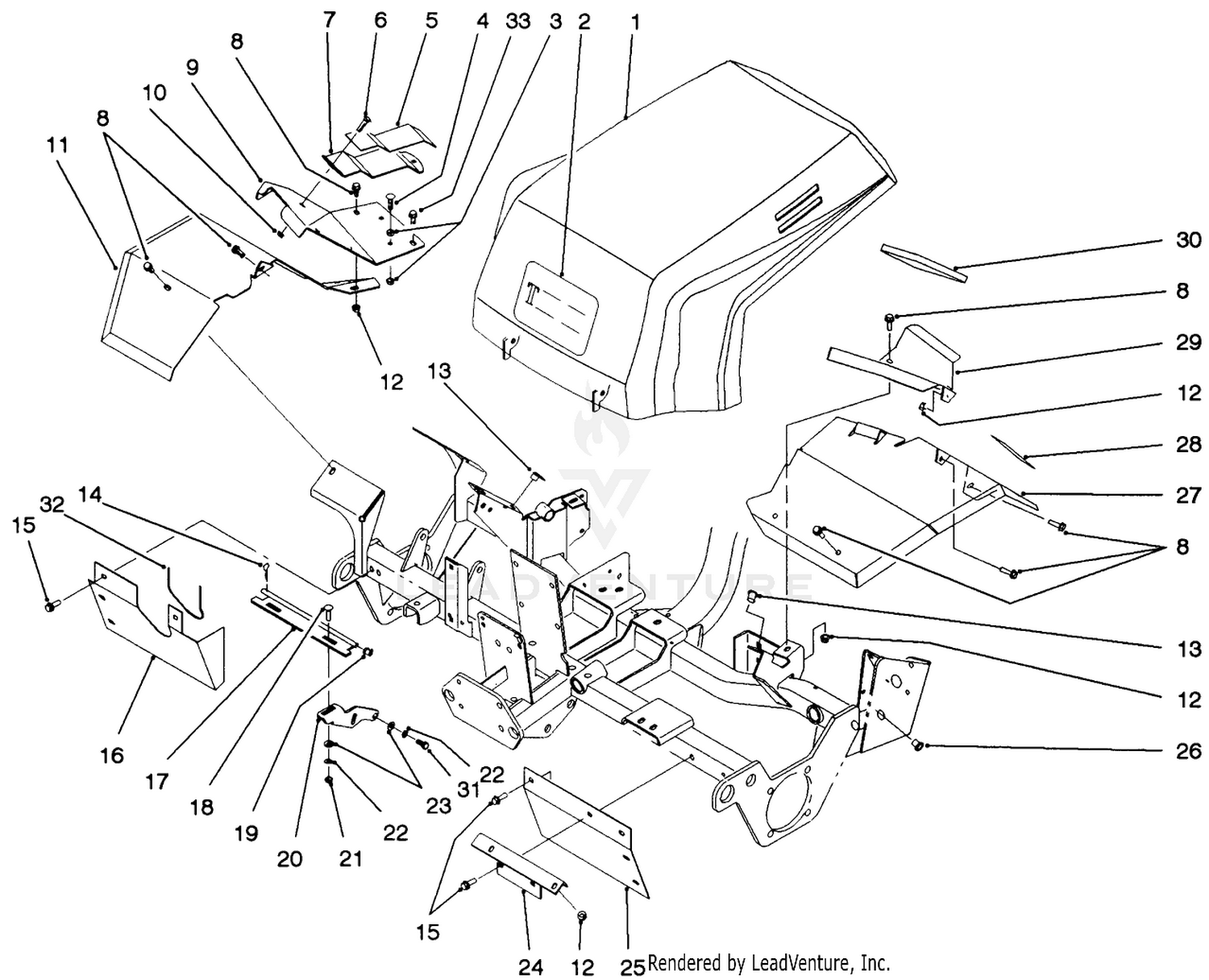 Hood  Grille Assembly