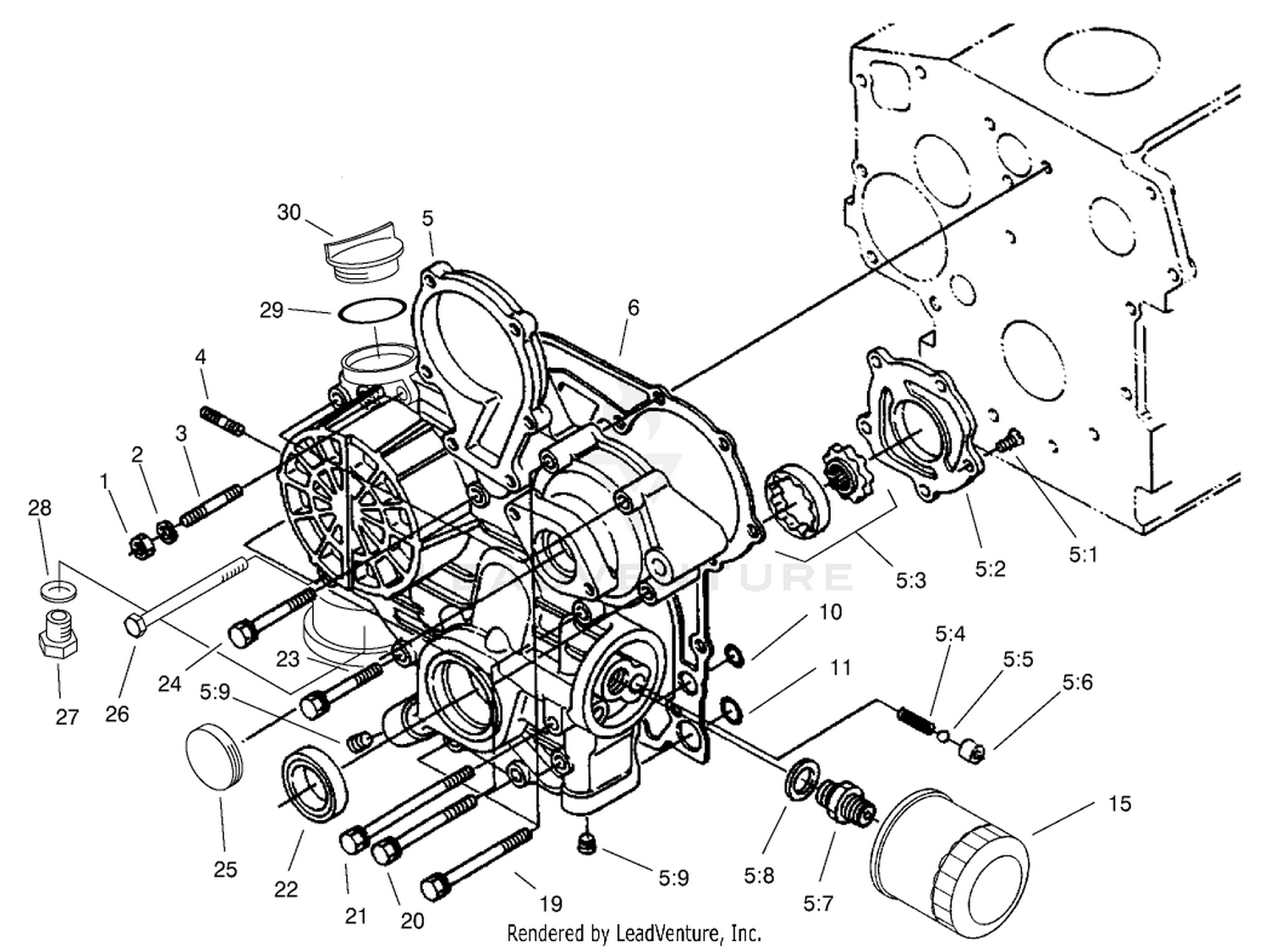 Gear Case and Oil Filter Assembly