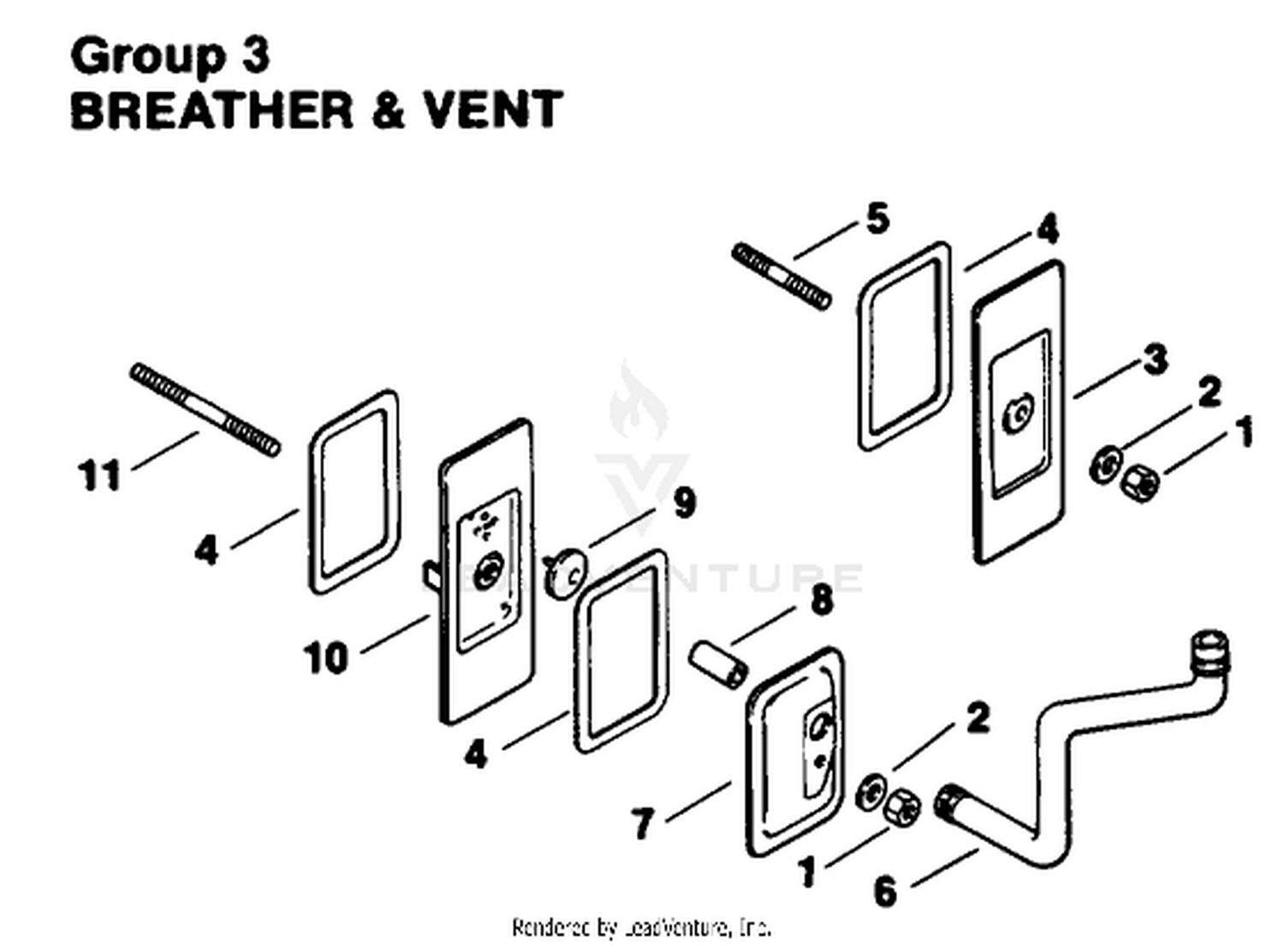 Engine Kohler Model No. Mv16s-Type Ps56519 Breather  Vent Group 3