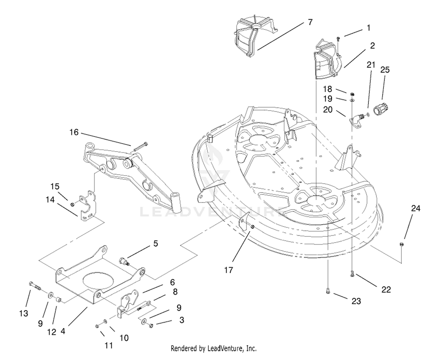 38" Deck Engagement Components Assembly