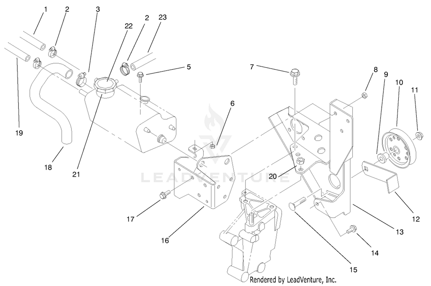 Fan Bracket and Degasser Assembly