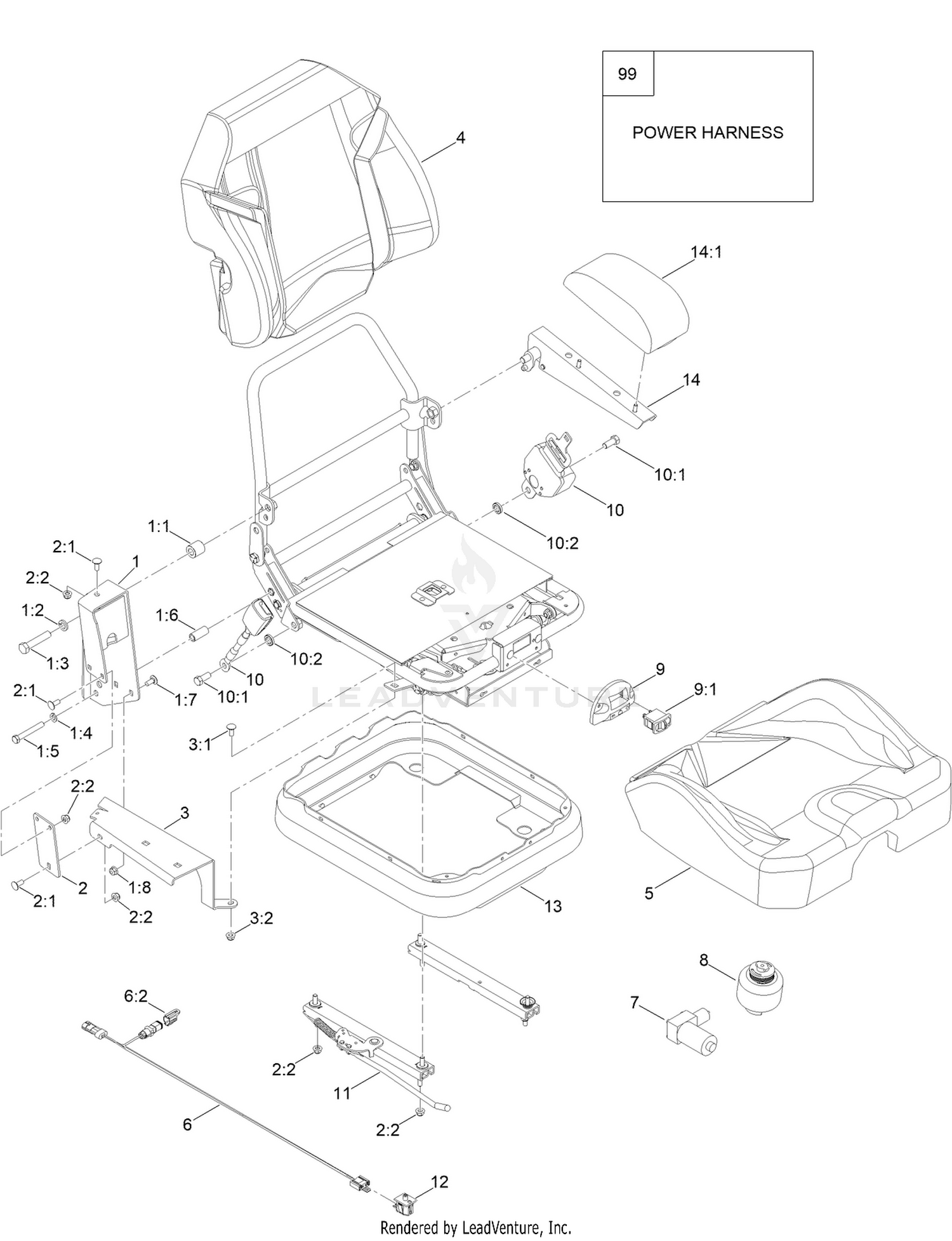 Air Ride Suspension Seat Kit Assembly