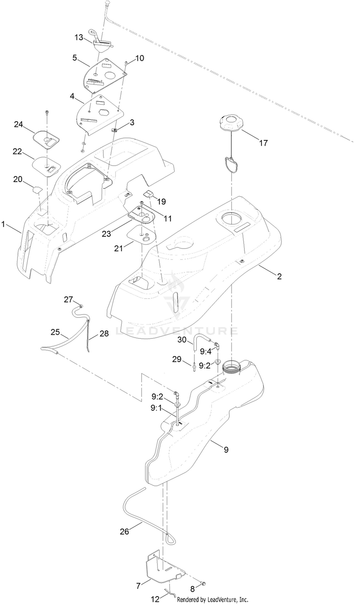 Body Styling and Fuel Tank Assembly