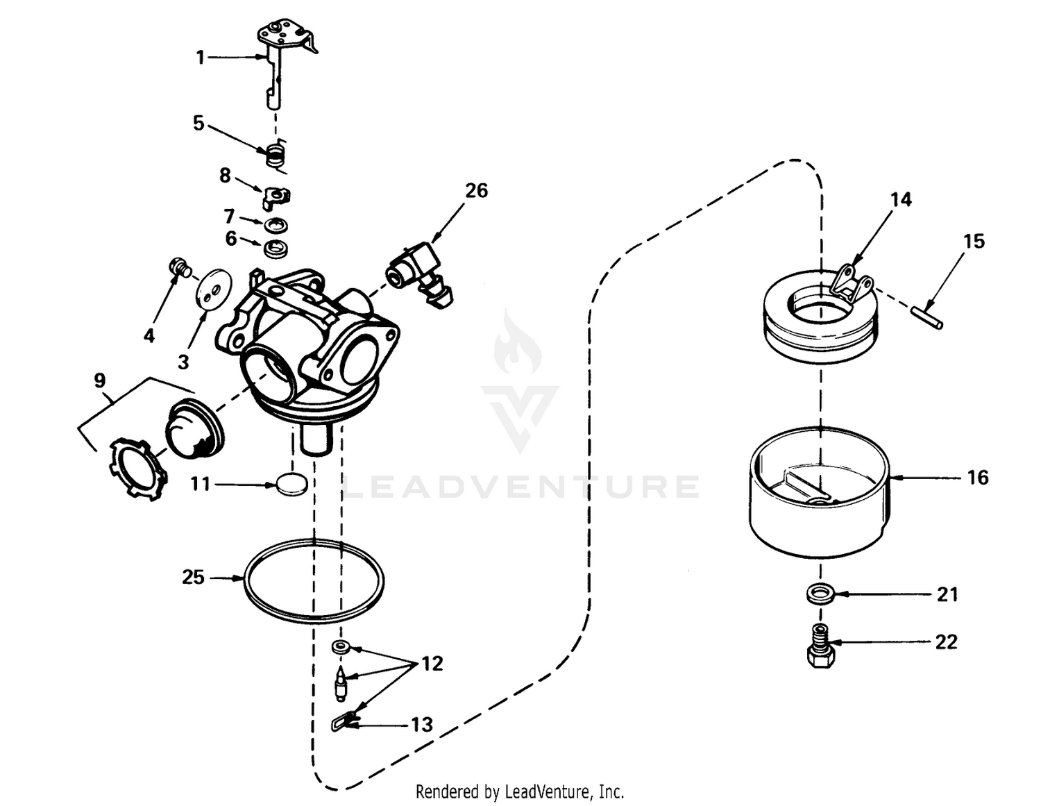Carburetor No. 632050 (mower Model No. 21658 And 21738)(engine Nos. Tnt 100-10055b And Tnt 100-10056b)