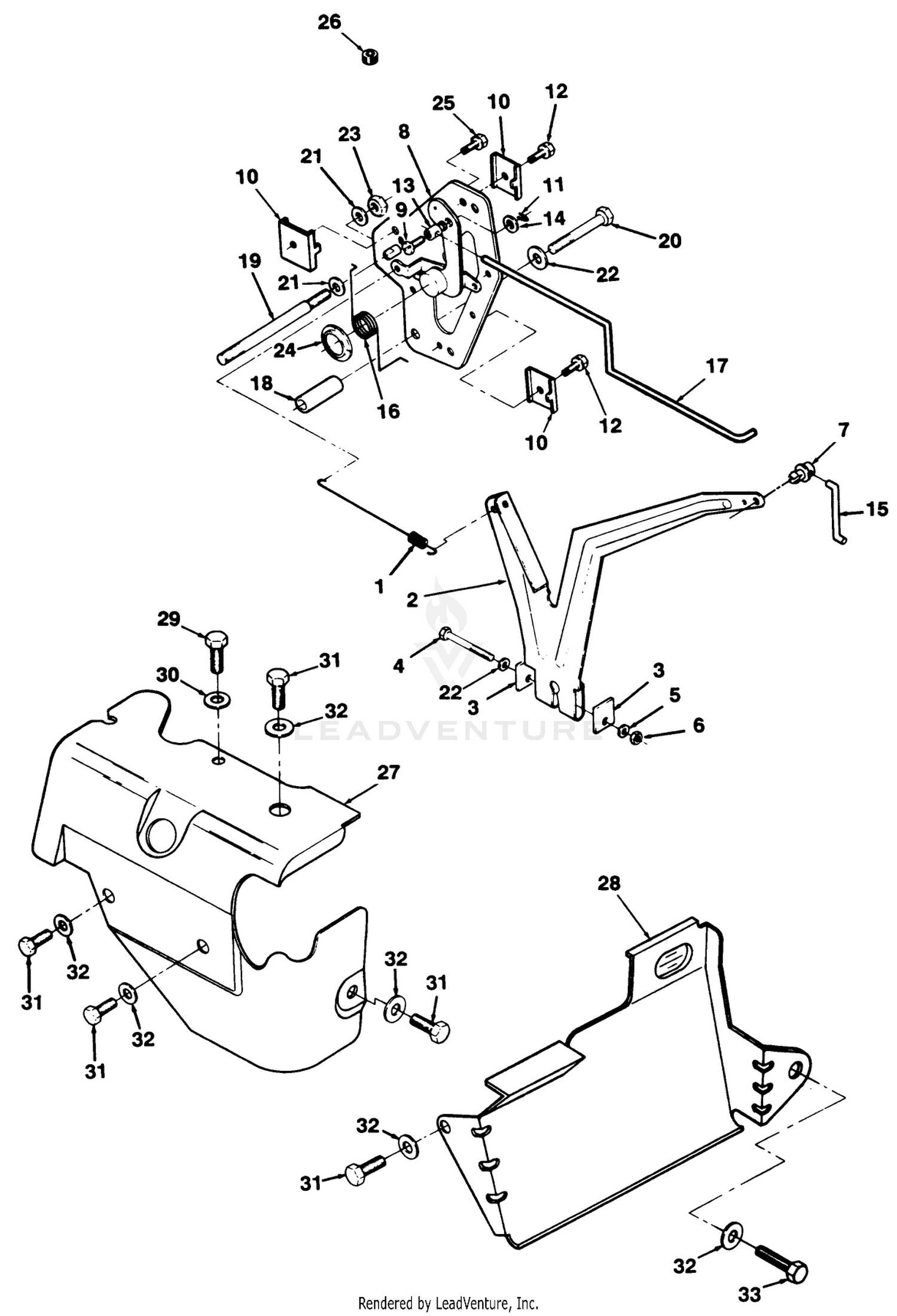 12hp Engine Governor Linkage And Cover Assembly