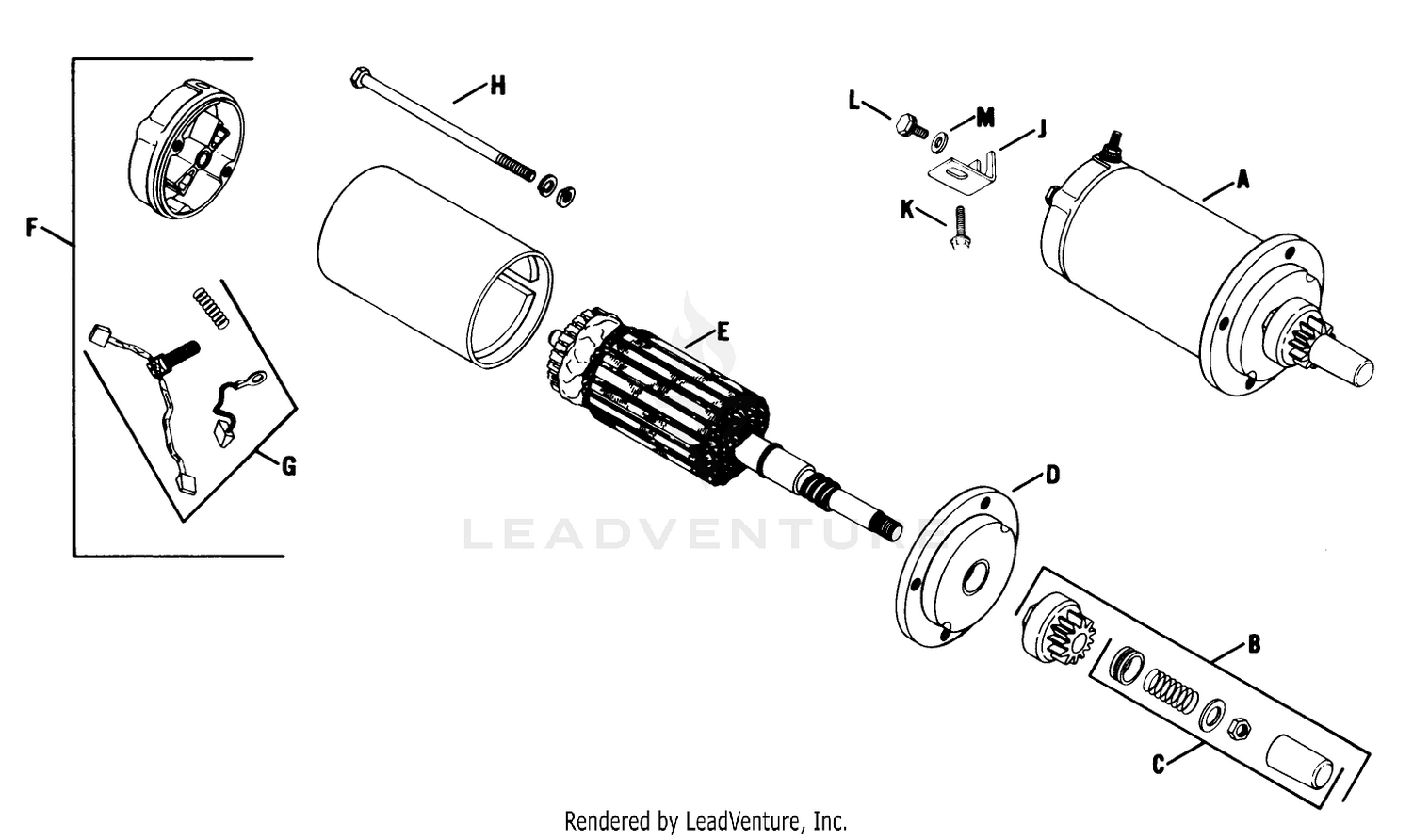 Electric Starter Assembly Engine Model No. K582qs Type No. Ps-36315 (continued)