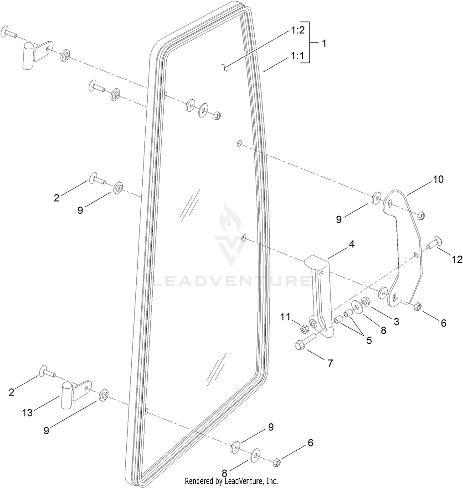 Cab Right Window Assembly