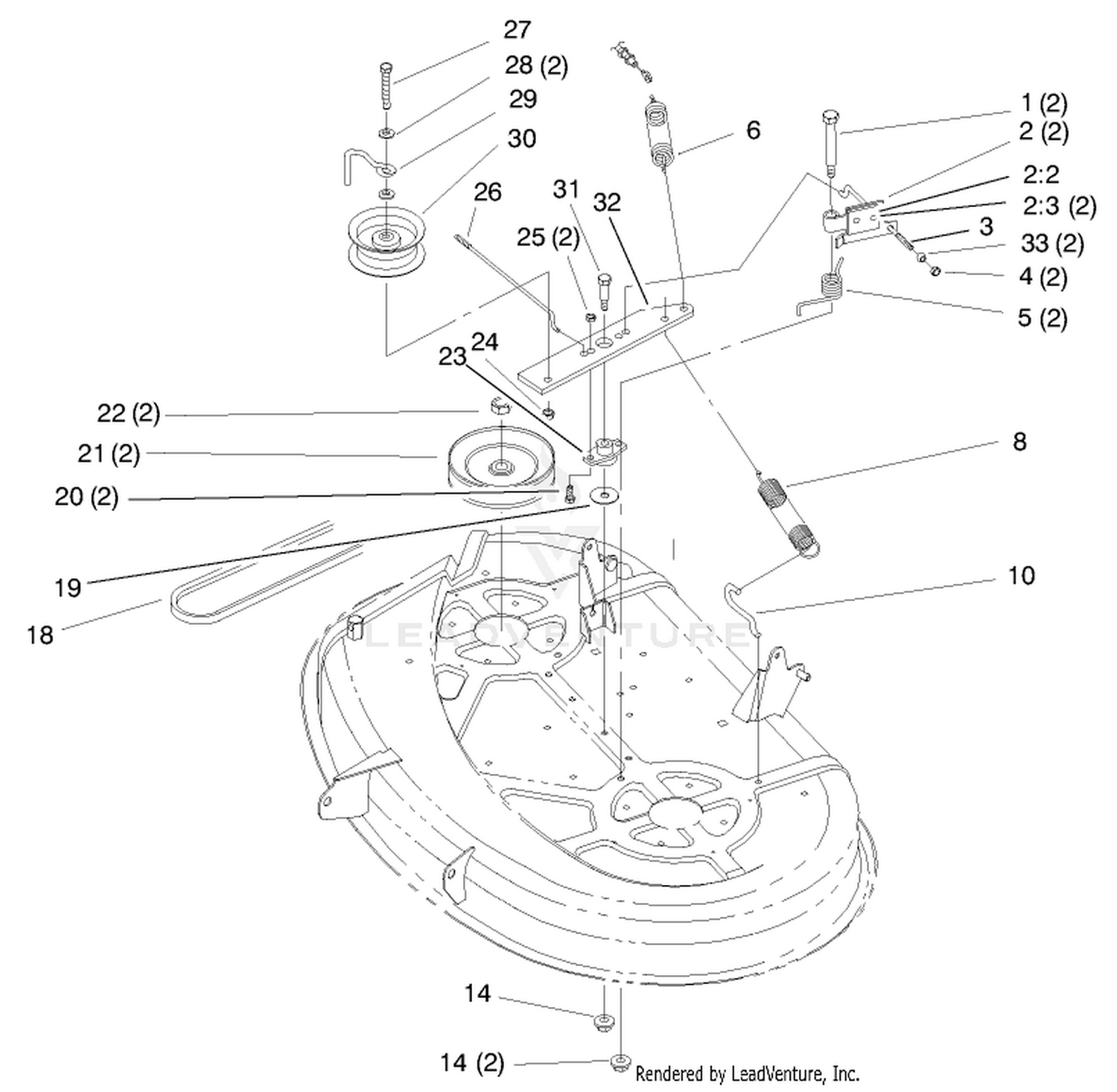 Pulley  Belt Assembly (38" Cutting Unit)