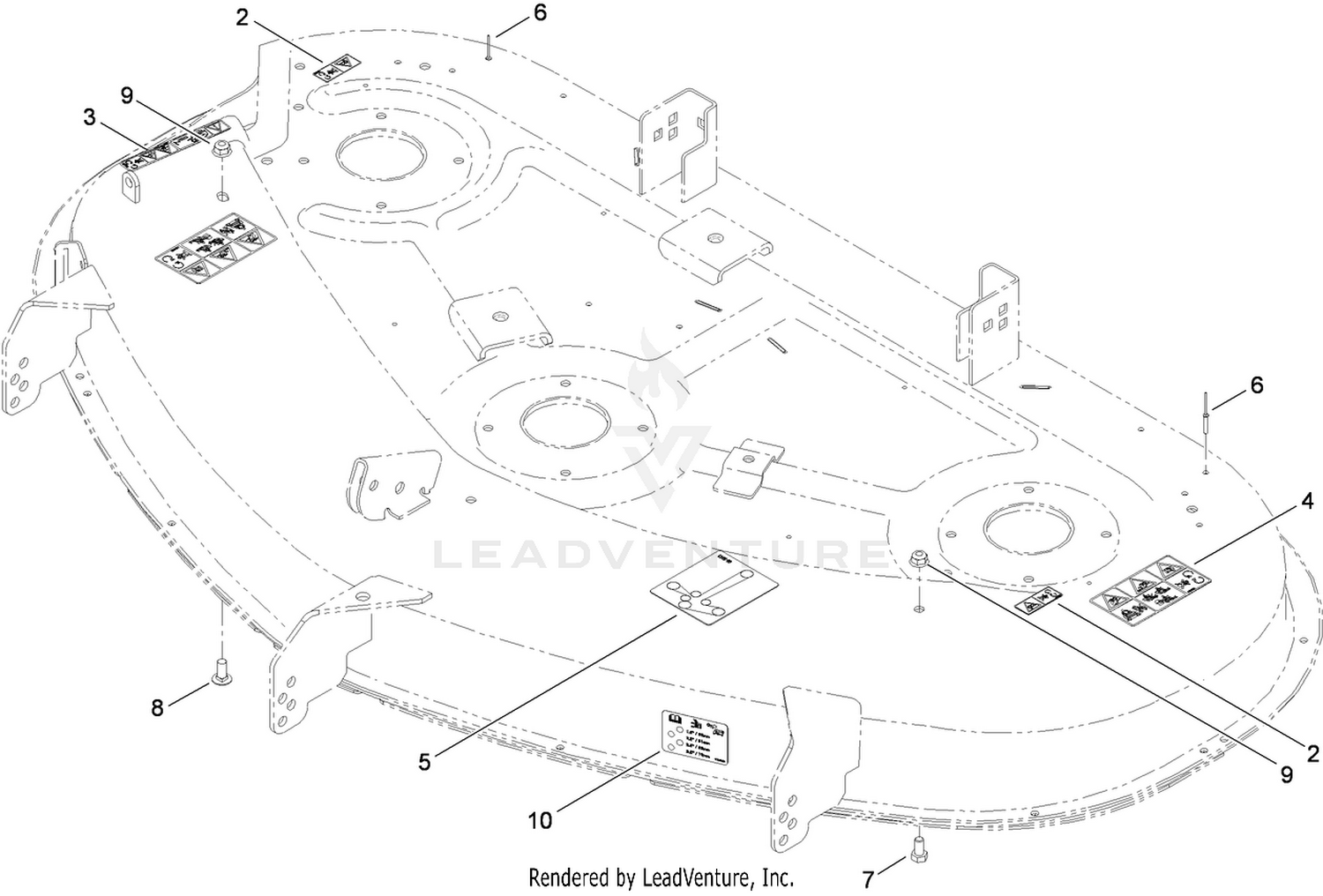 50 Inch Deck Decal Assembly No. 117-1291