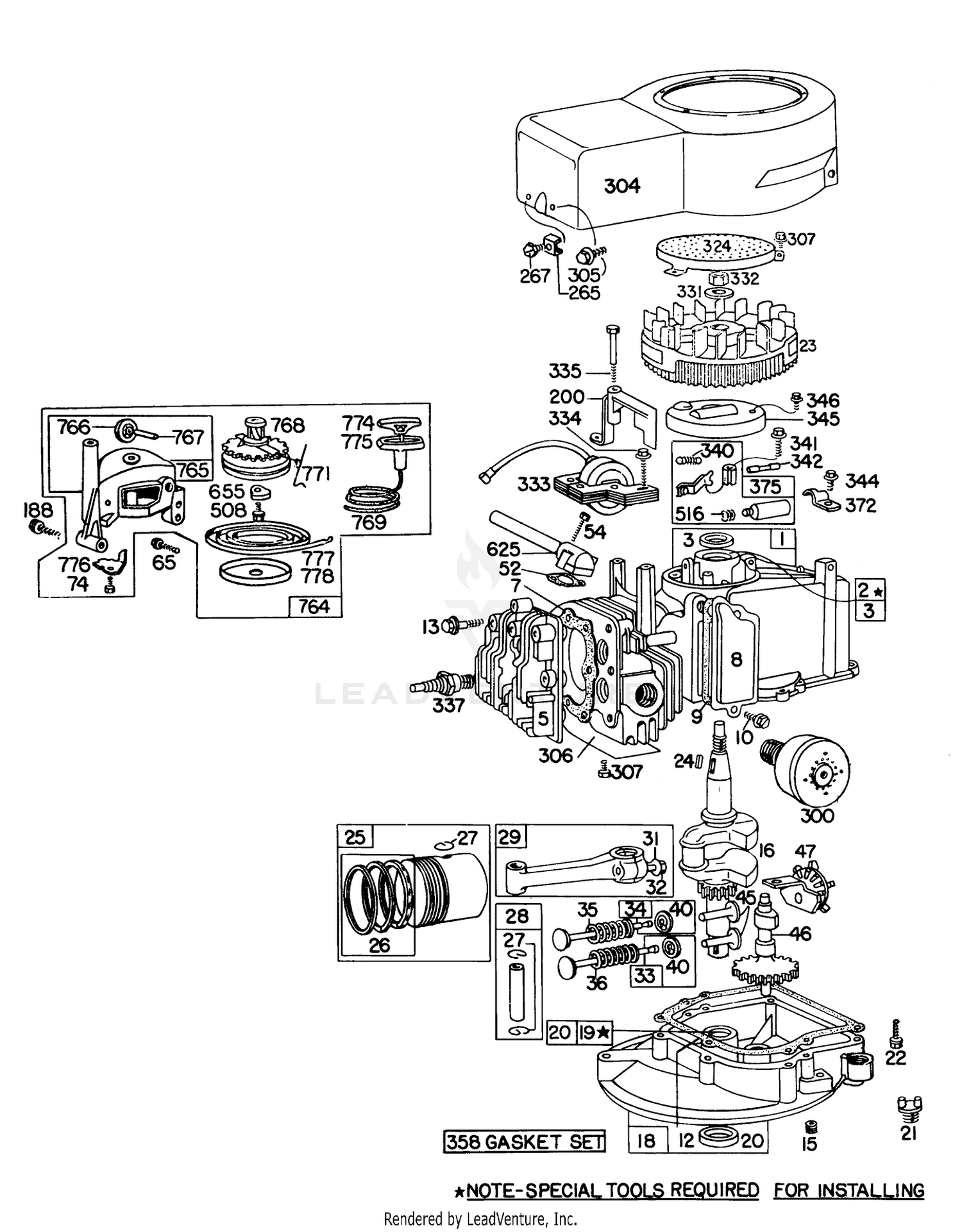 Engine Briggs  Stratton Model 92908-1457-03