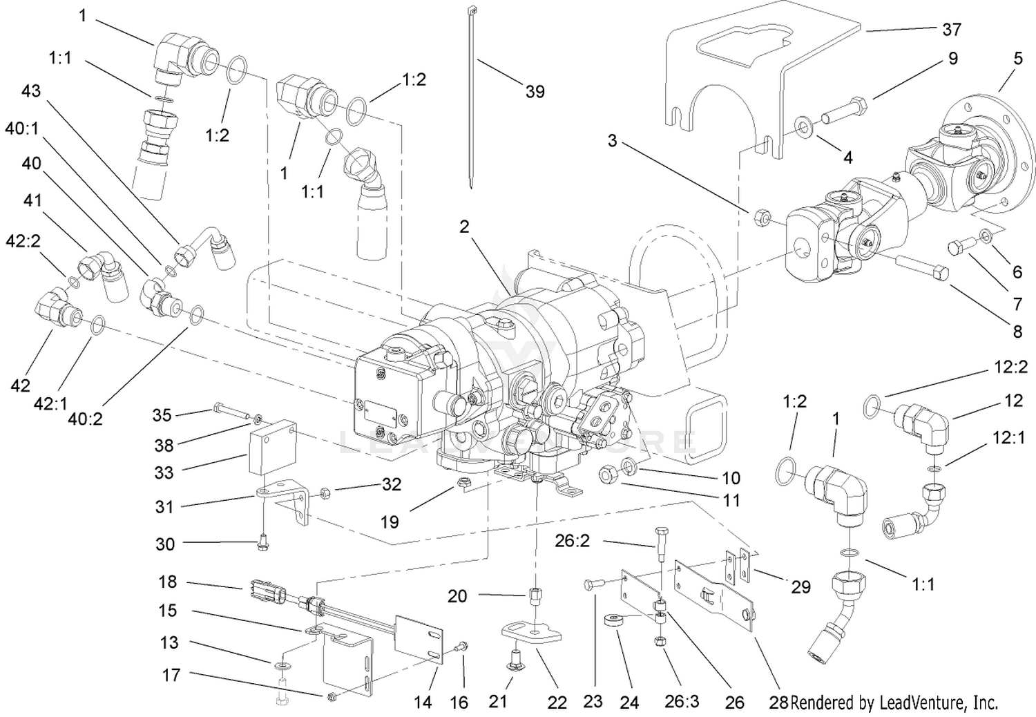 Hydrostat and Gear Motor Assembly