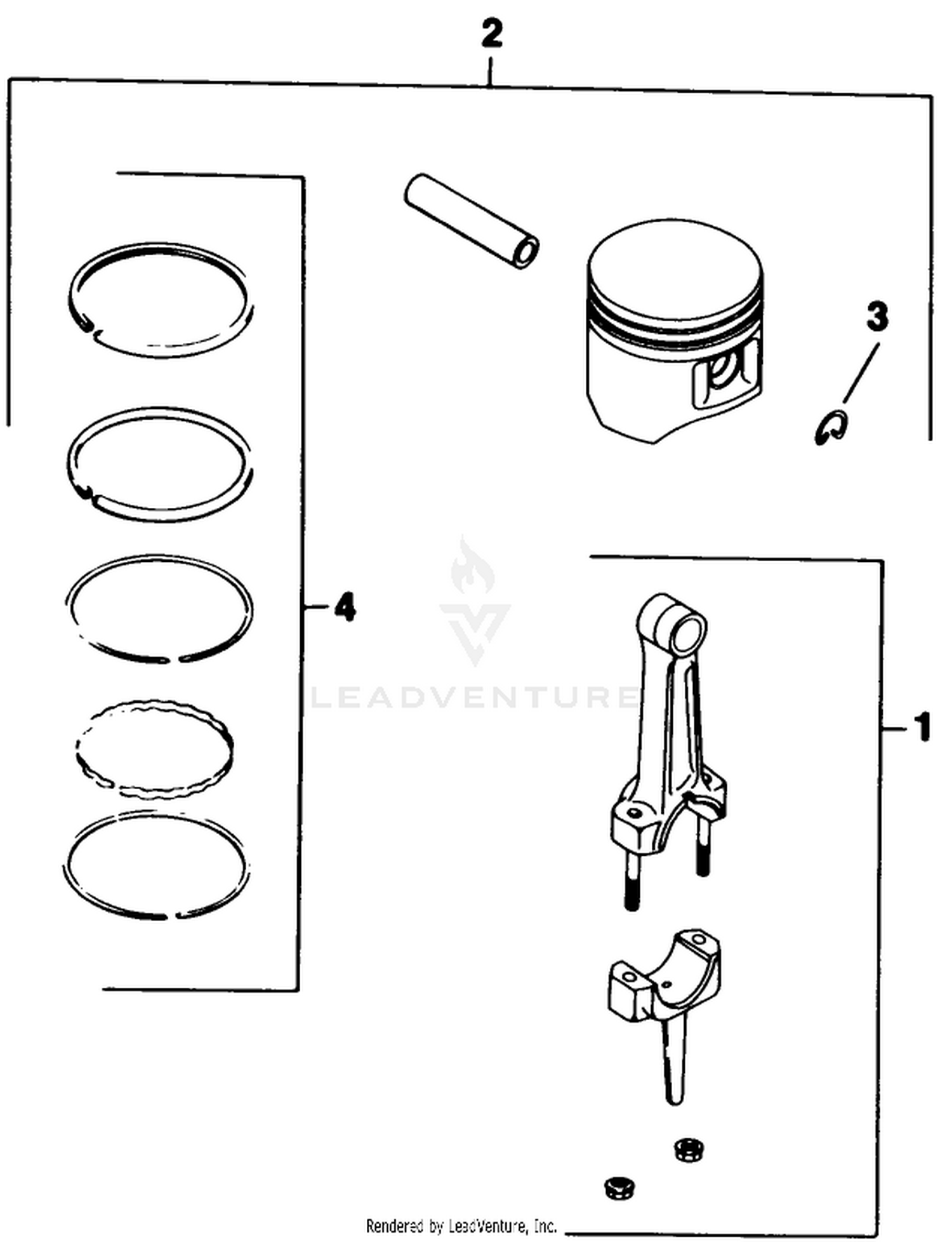 Piston  Rod-Engine Kohler Model No. M8t Type 301590