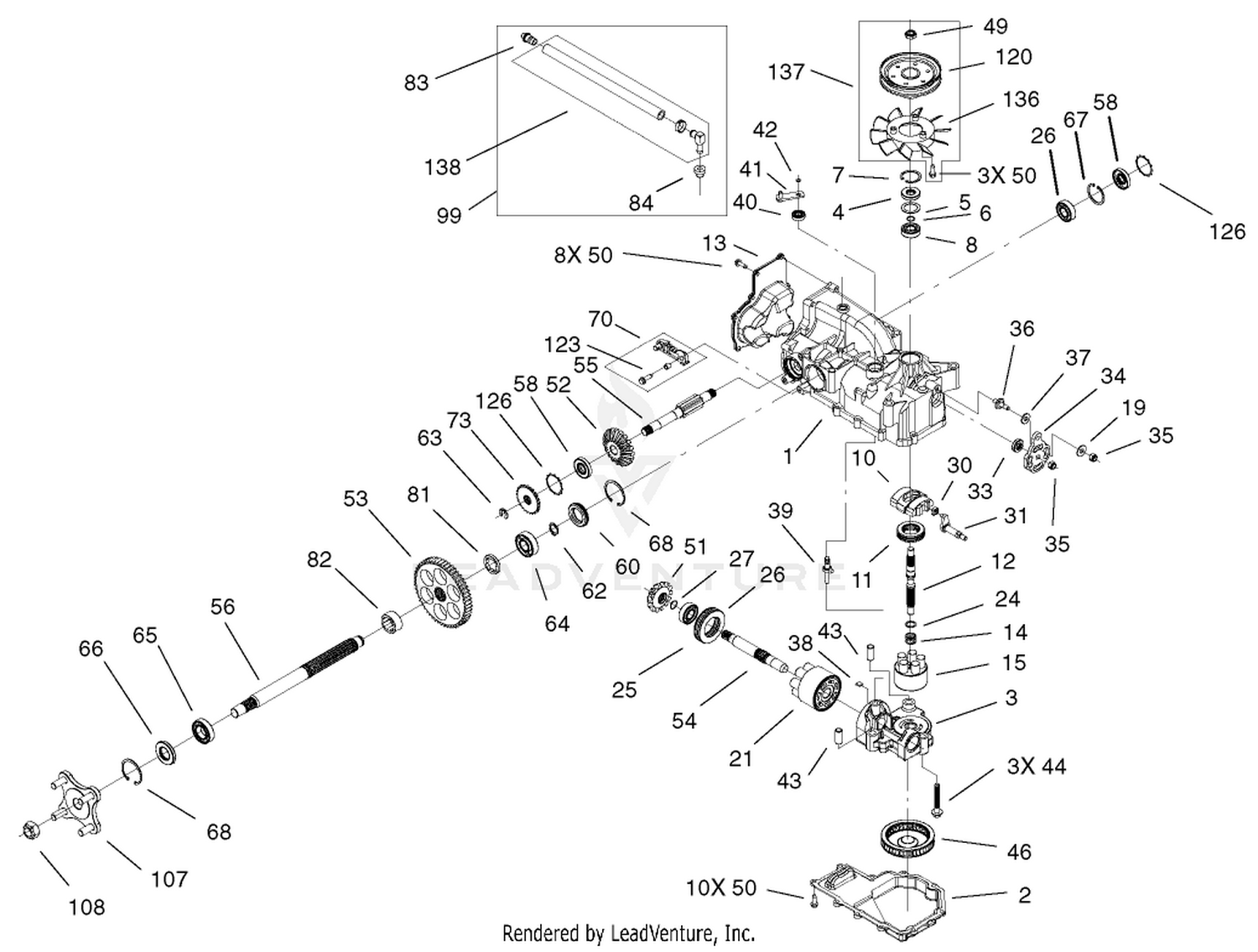RH Hydro Transaxle Assembly No. 100-7360