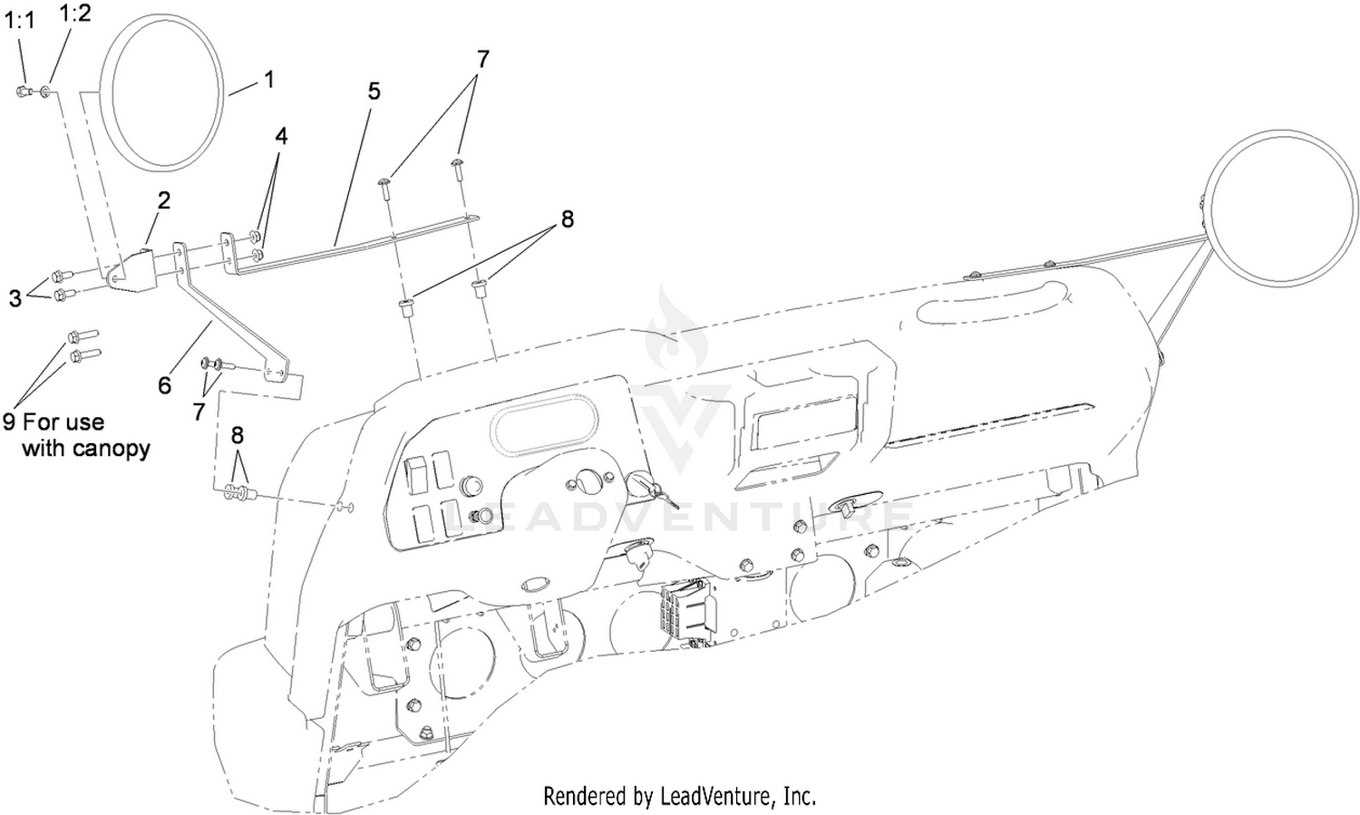 Side Mirror Assembly No. 115-7849
