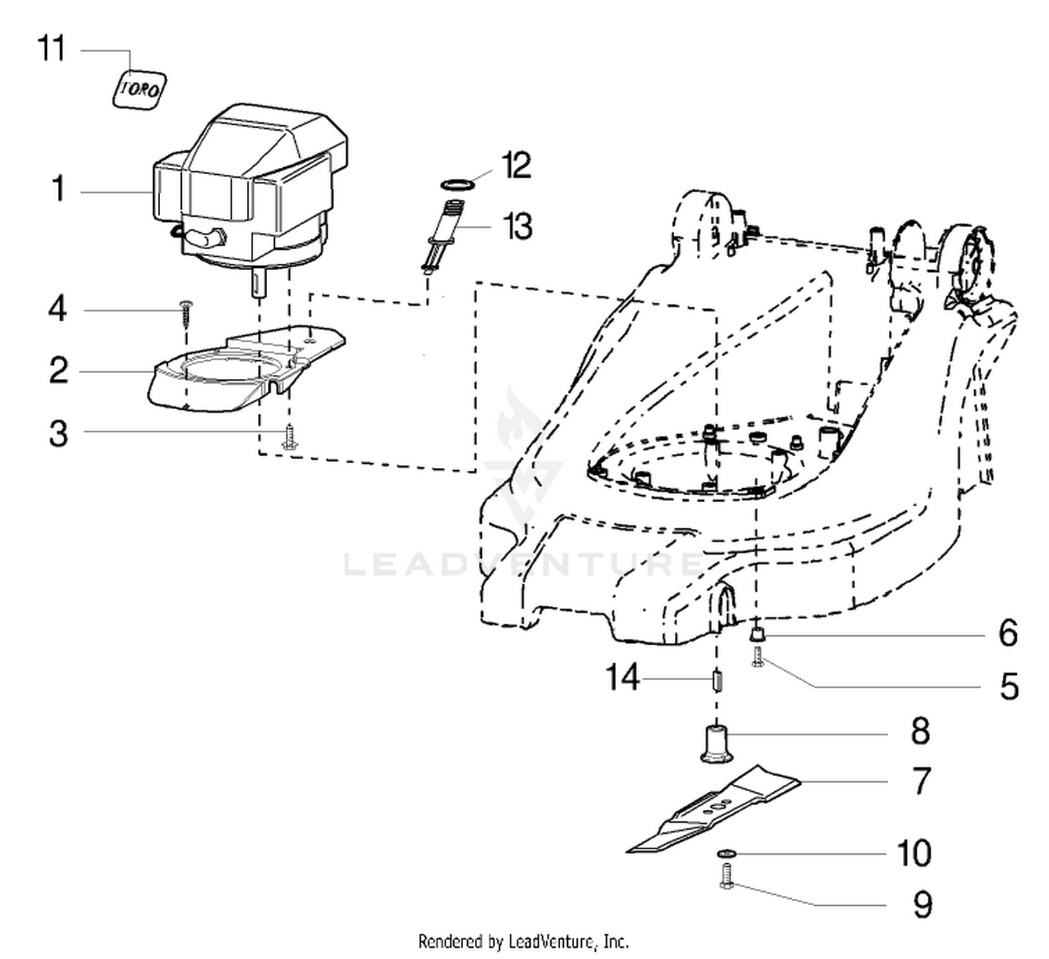CMotor and Blade Assembly Model-No. 21020, 21022