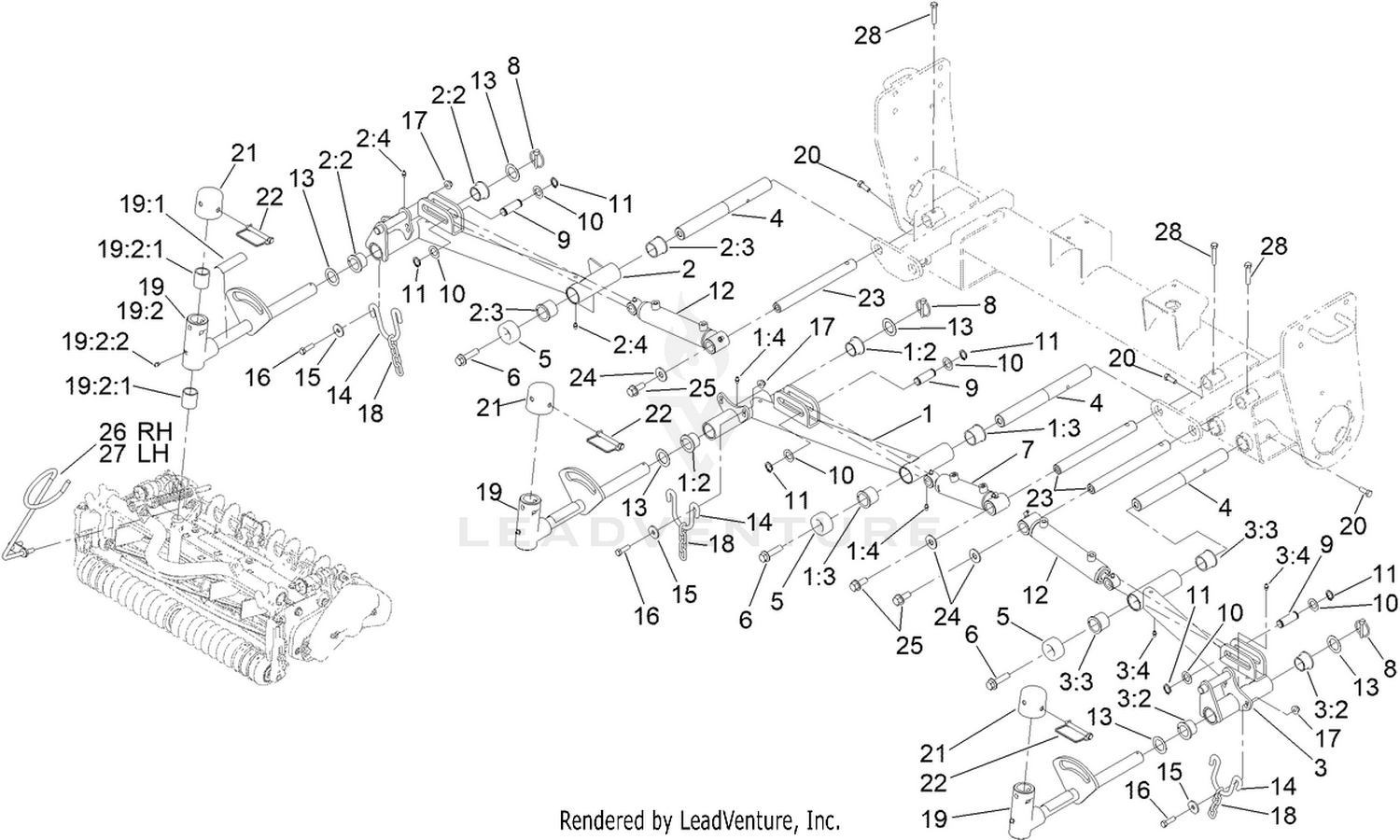 No. 1, No. 4 and No. 5 Lift Arm Assembly
