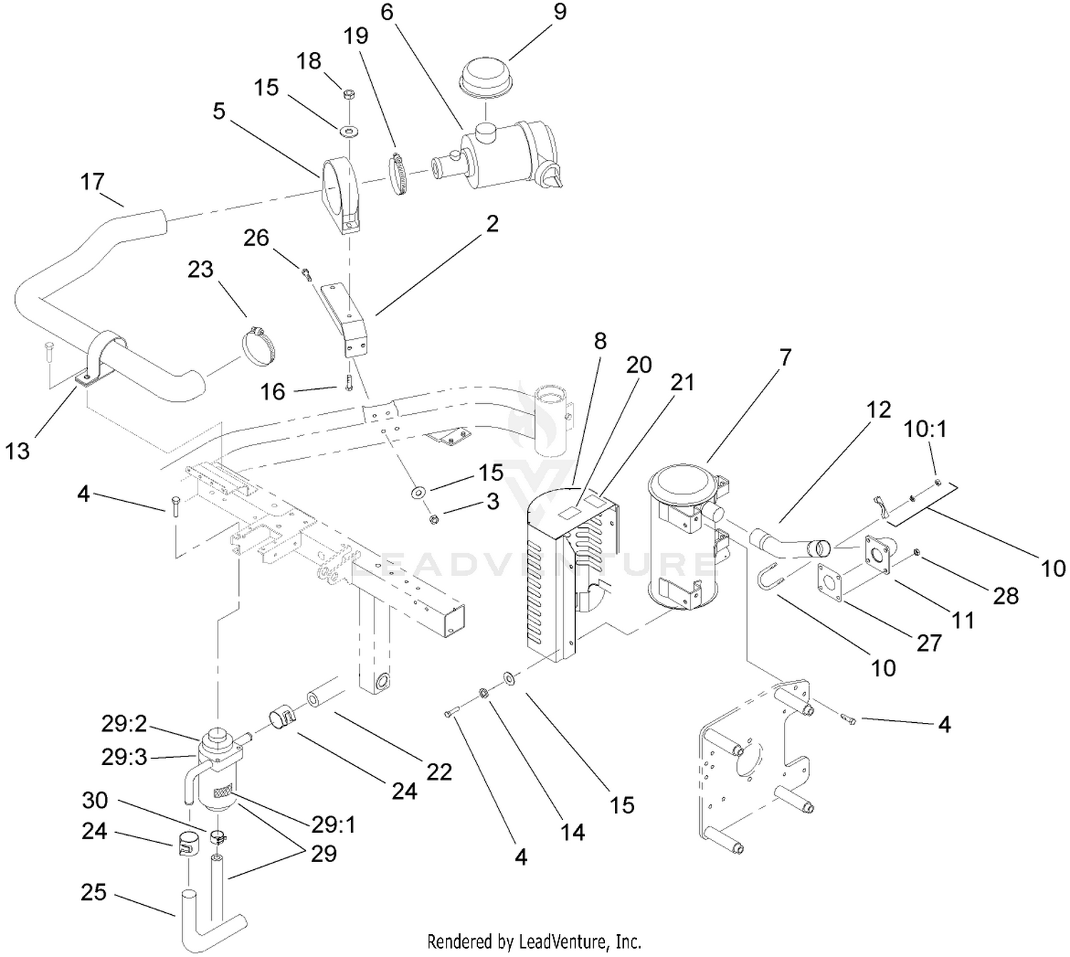 Air Cleaner and Exhaust Assembly
