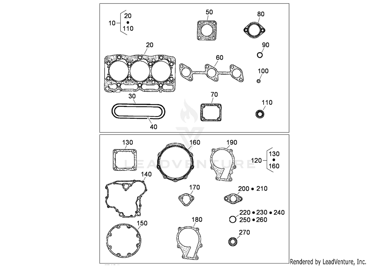 Upper and Lower Gasket Kit