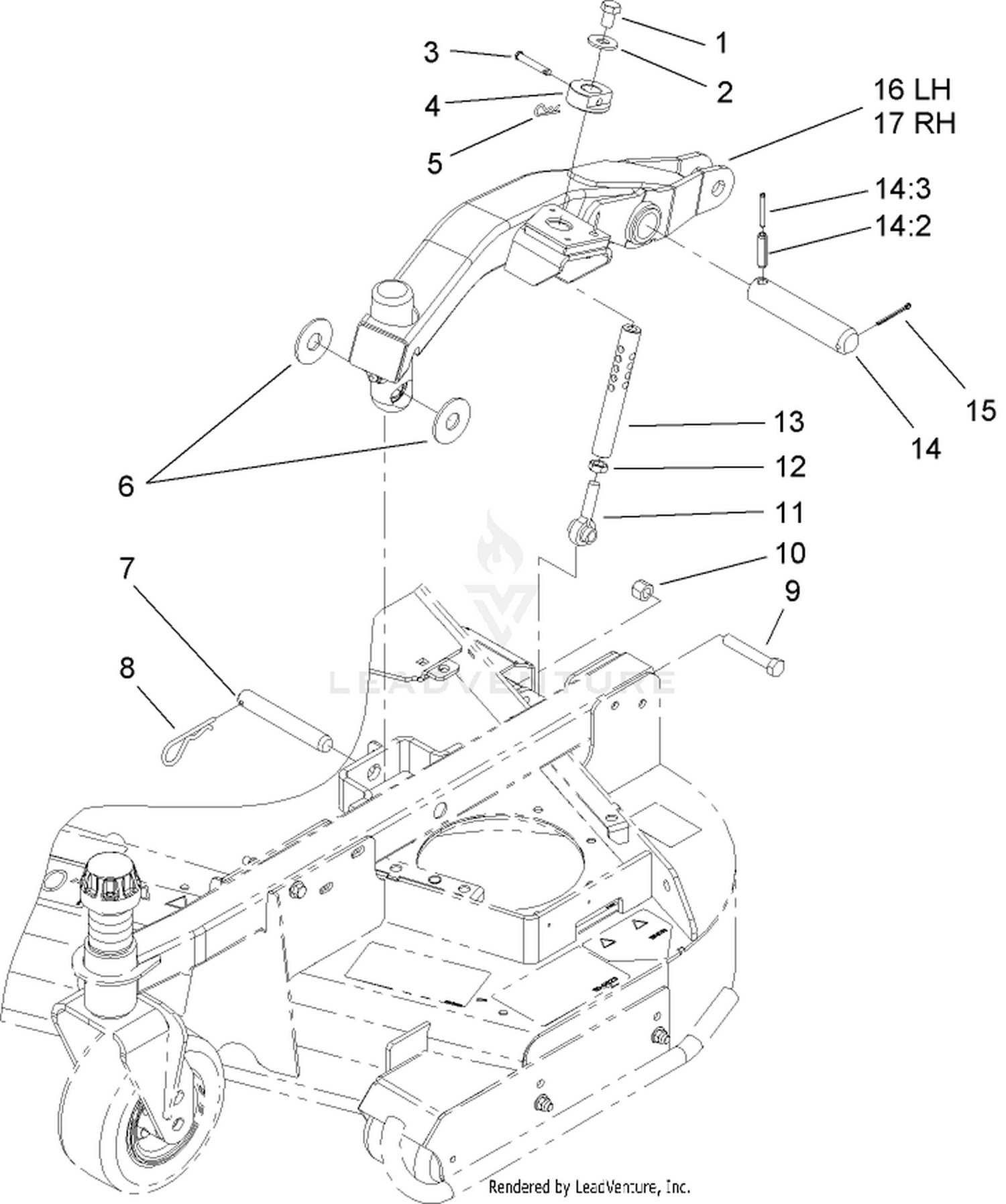 Lift Arm and Rear Height-of-Cut Assembly