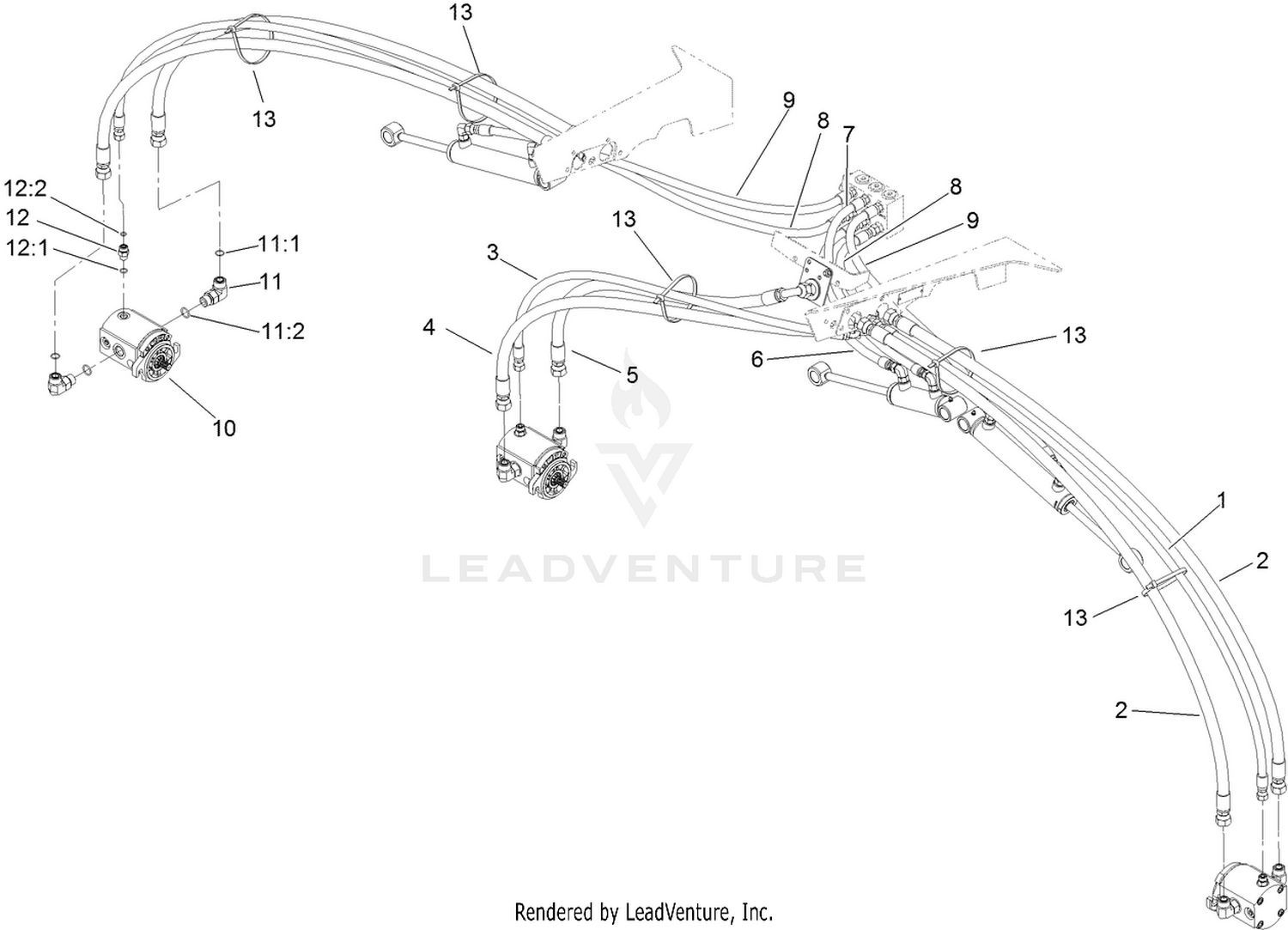 No. 1, 4 and 5 Hydrulic Hose Assembly