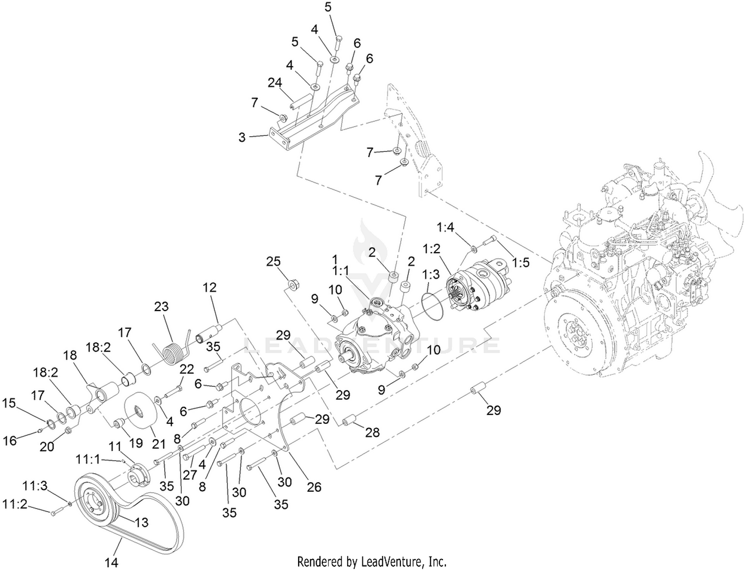 Tandem Hydraulic Pump Assembly