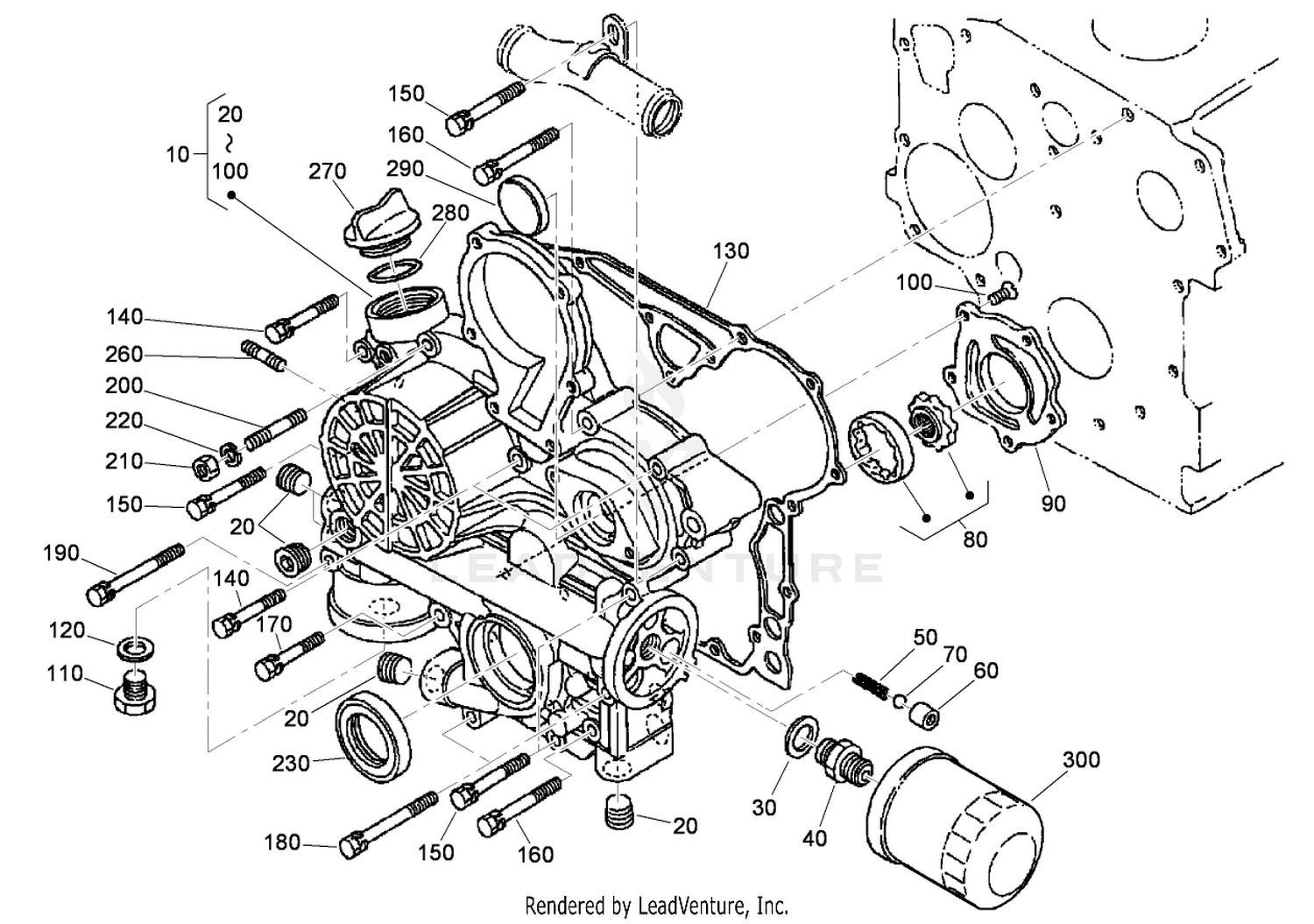 Gear Case and Oil Filter Cartridge Assembly