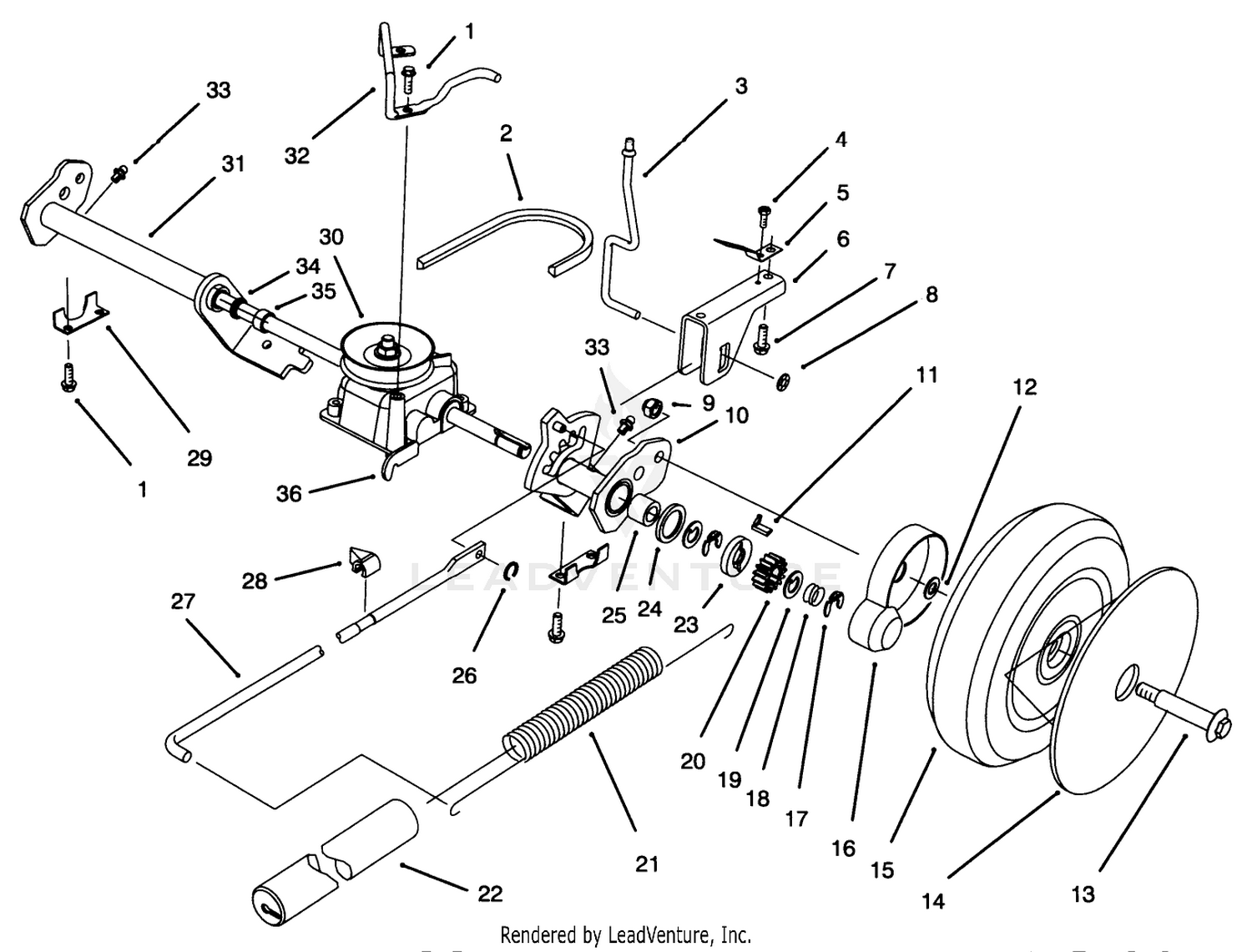 Rear Axle Assembly (model No. 20808b Only)