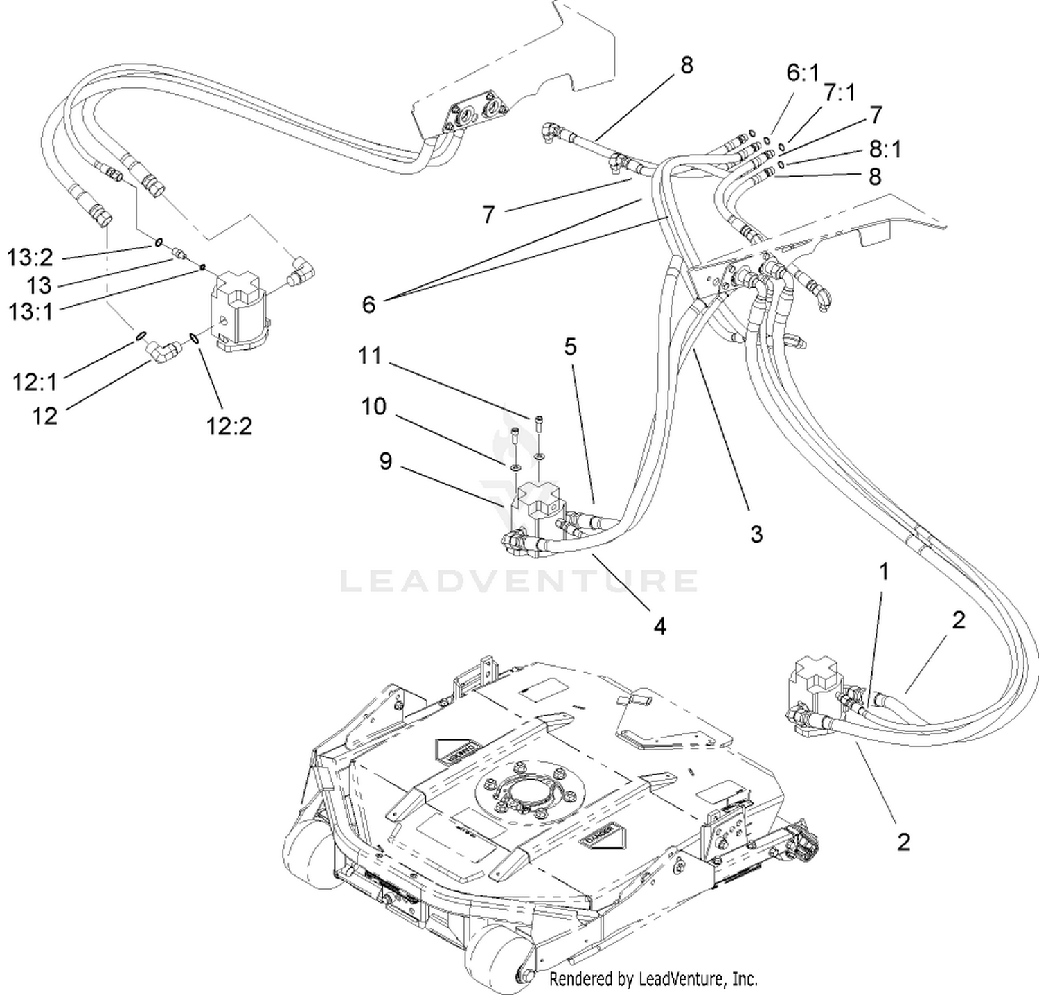 No. 1, 4 and 5 Hose Installation Assembly