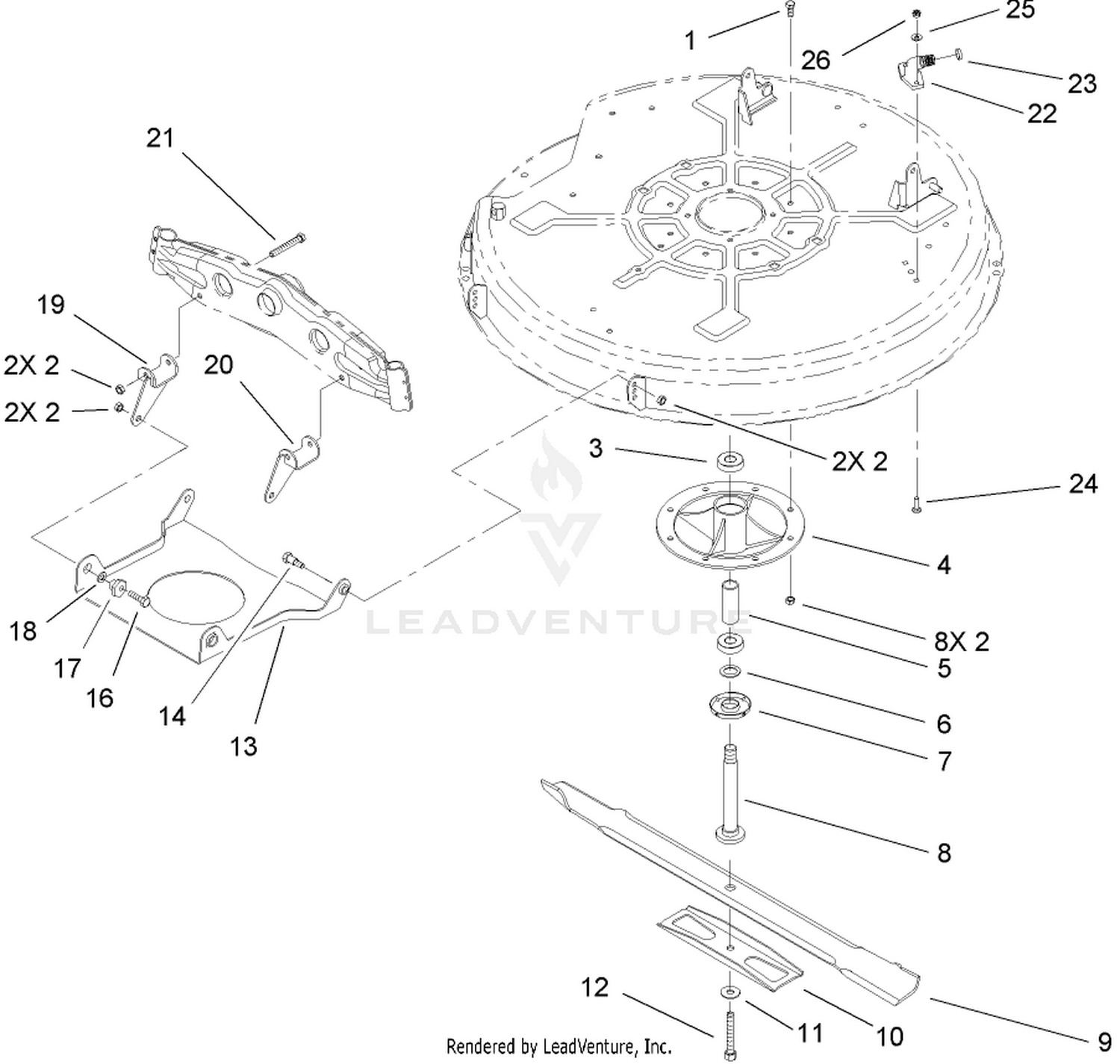32 Inch Deck Component Assembly