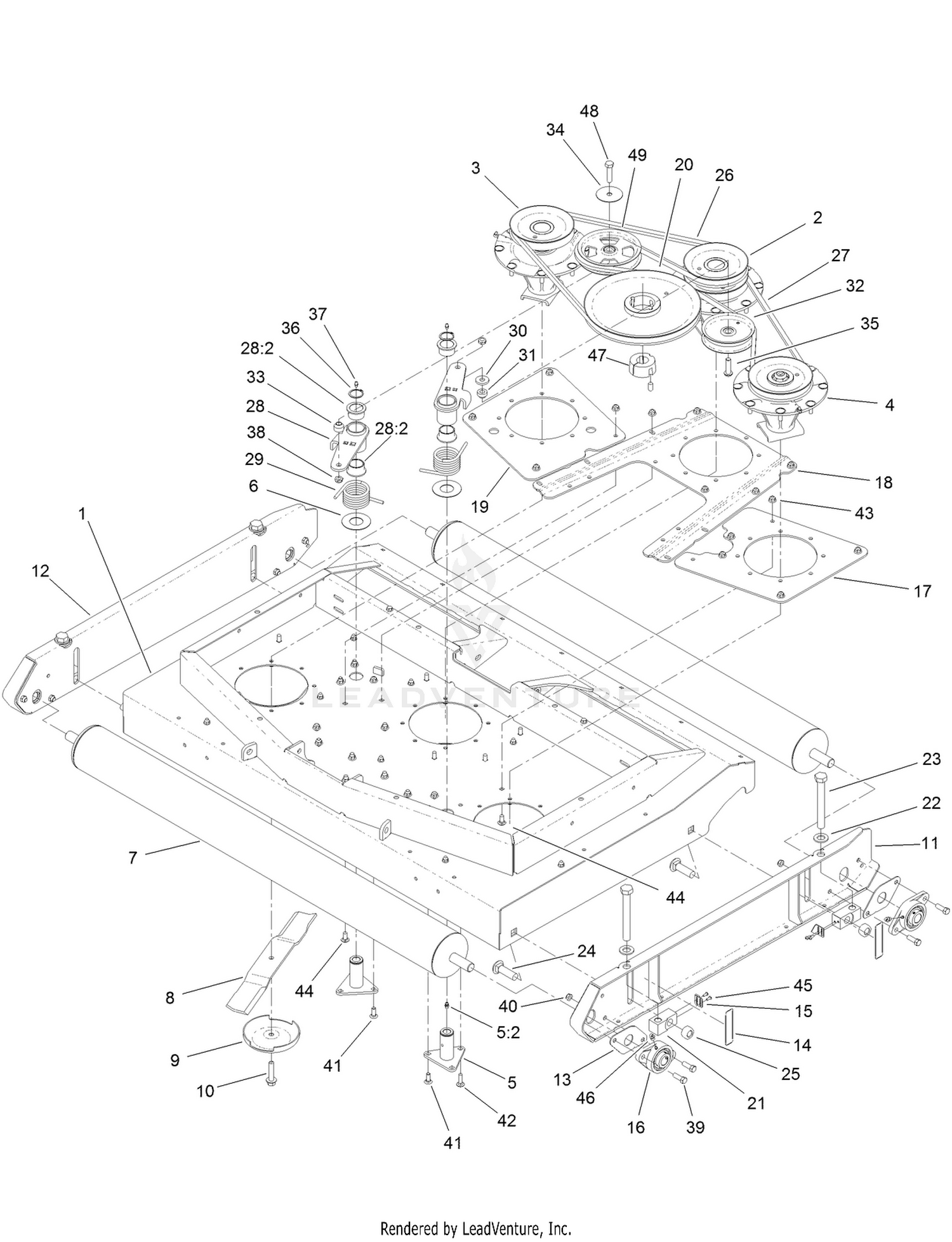 Blade, Pulley and Spindle Assembly