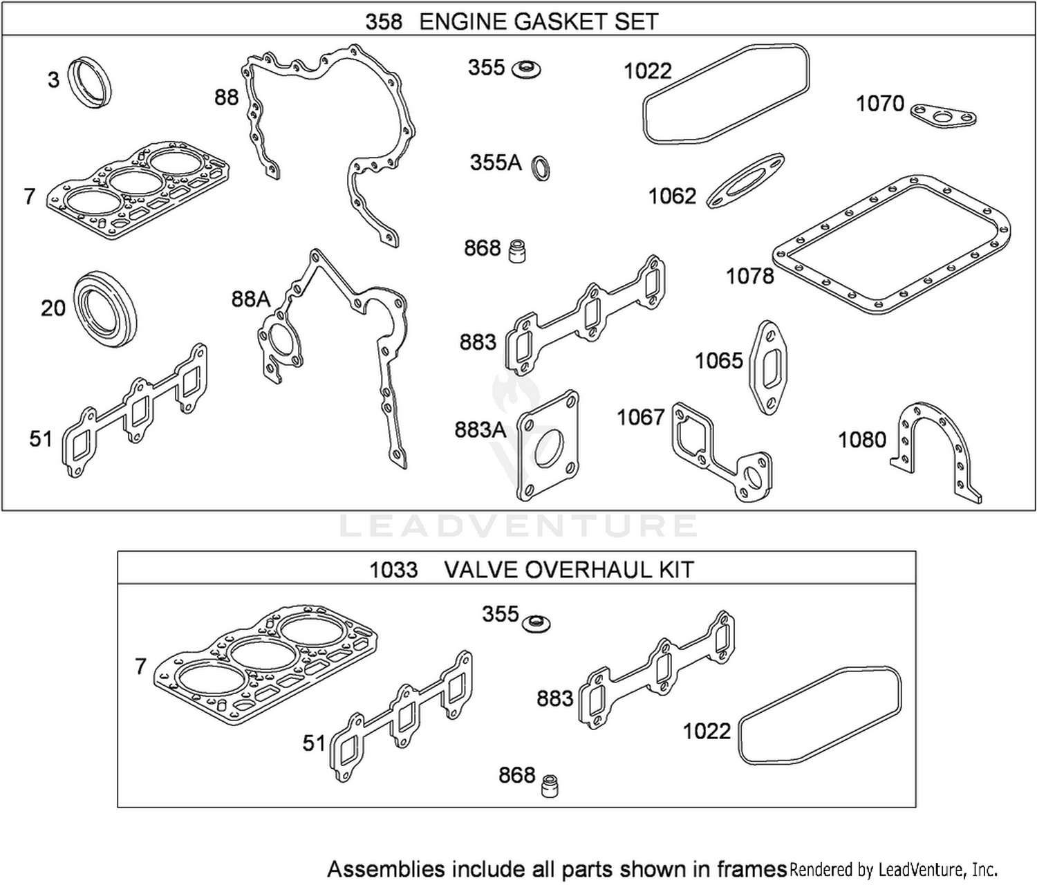 Gasket Set and Valve Overhaul Kit