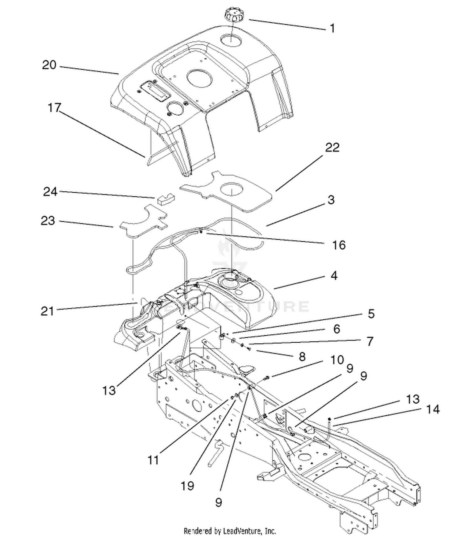 Fender  Fuel System Assembly