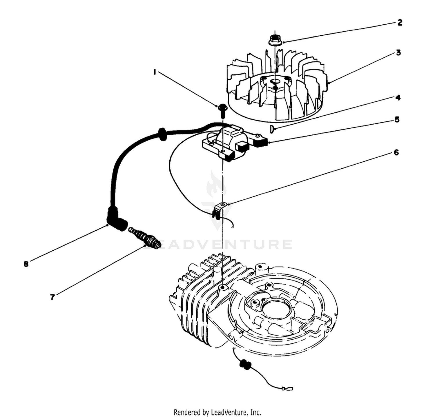 Flywheel  Magneto Assembly (engine Model No. 47pf5  47pg6)