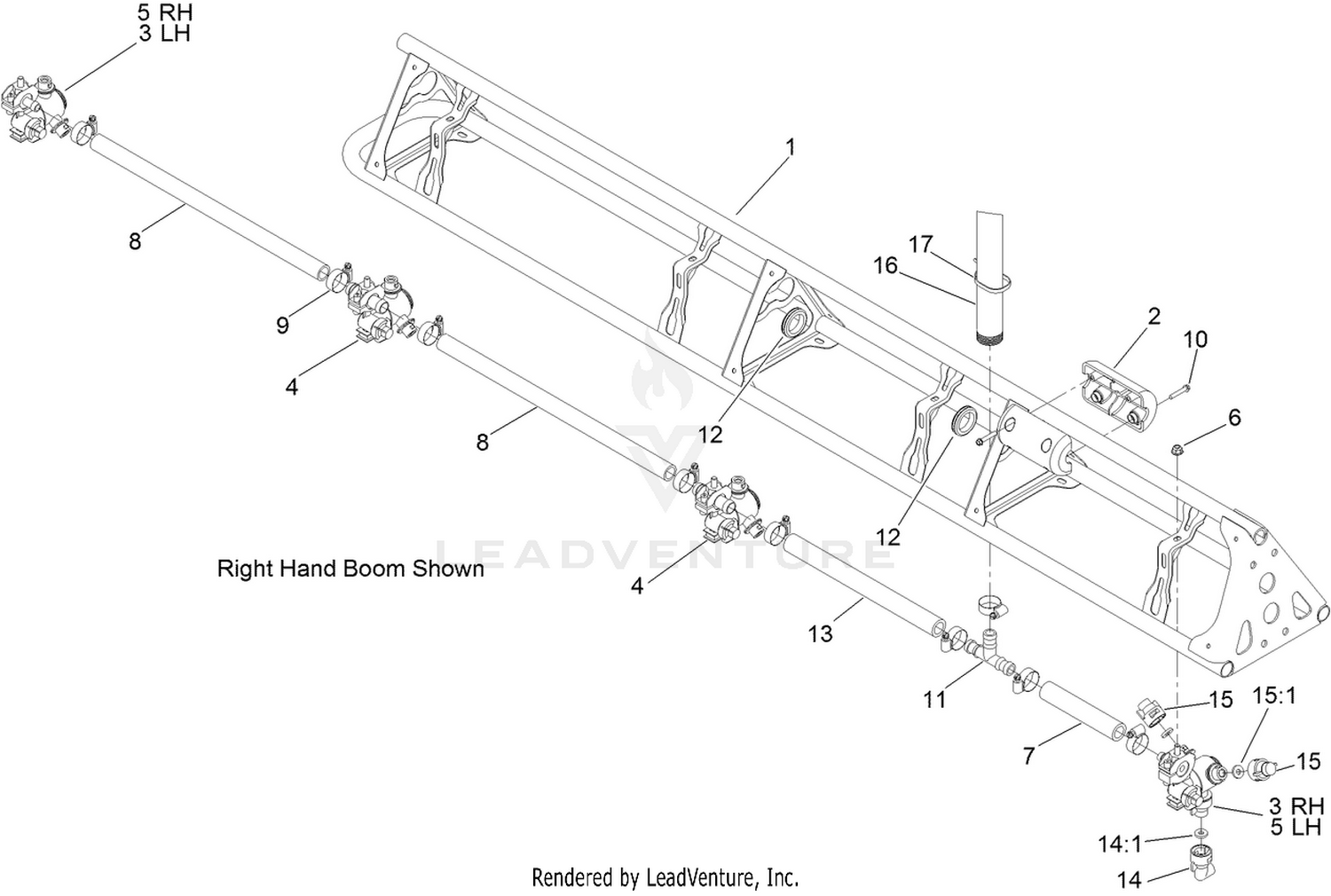 Left and Right Hand Wing Boom Assembly