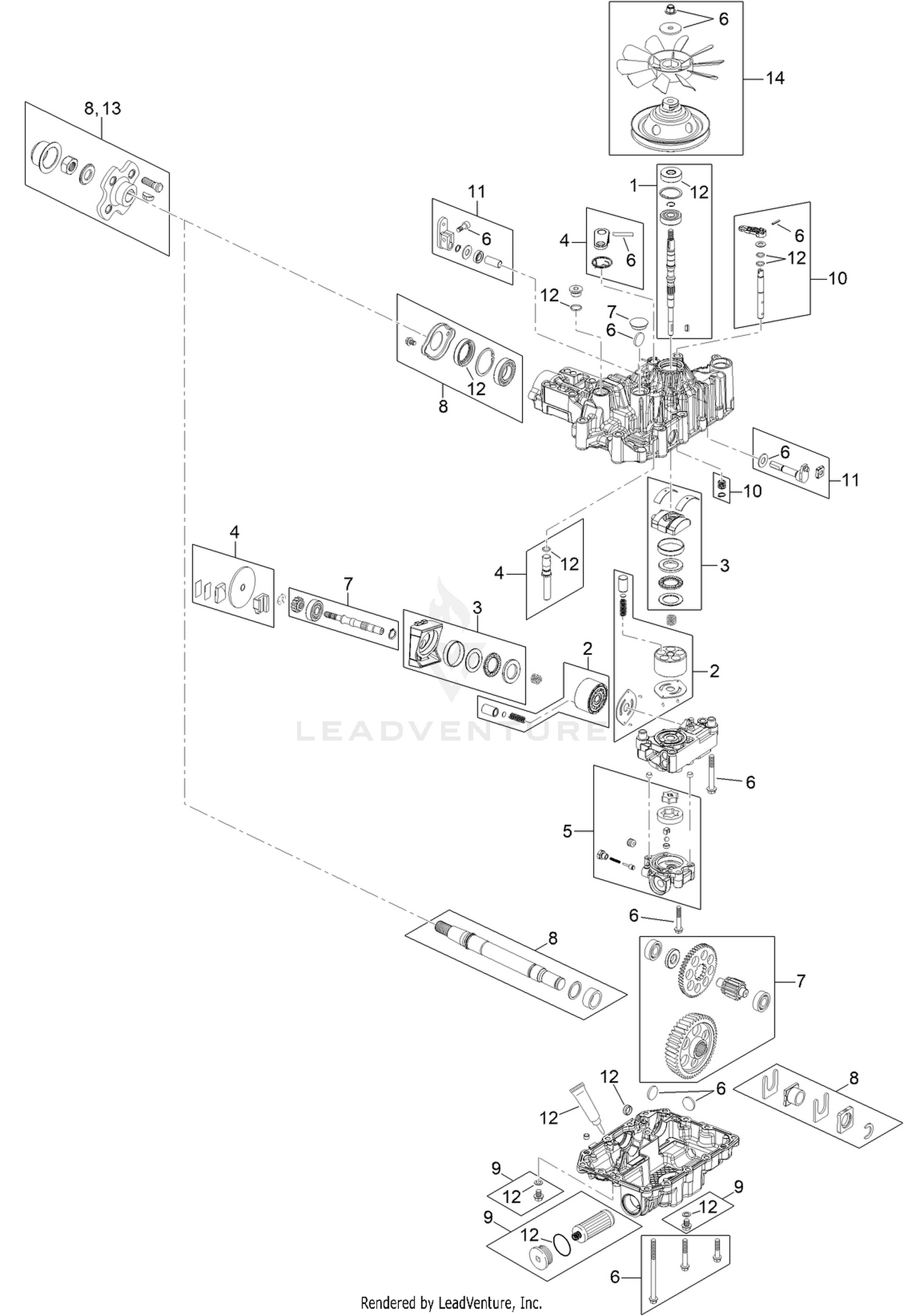 LH Transmission Assembly No. 127-4142