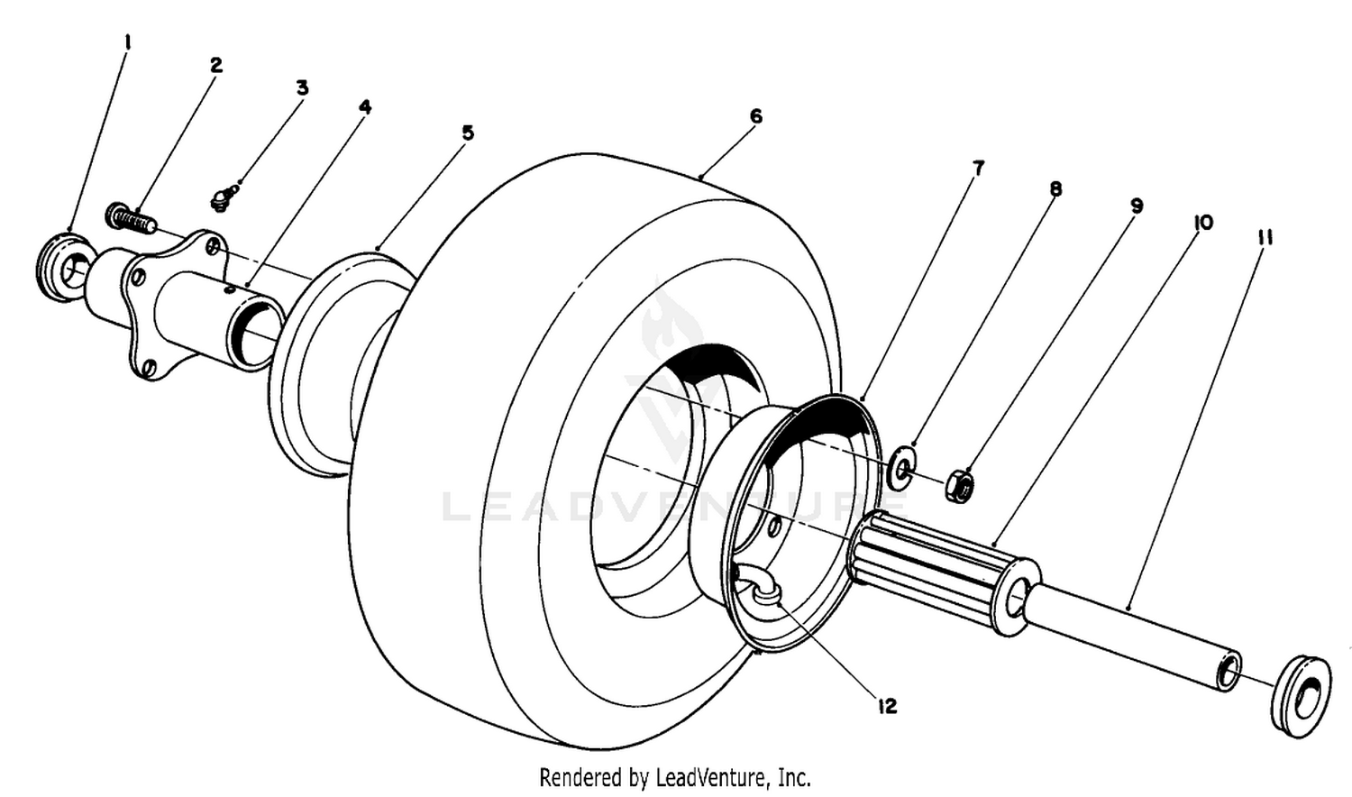 Cuttlng Unit Pneumatlc Tire  Wheel Assembly No. 54-8810 (optional)