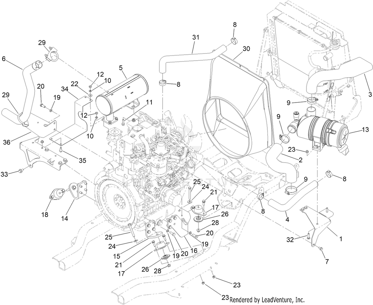 Exaust and Air Cleaner Assembly