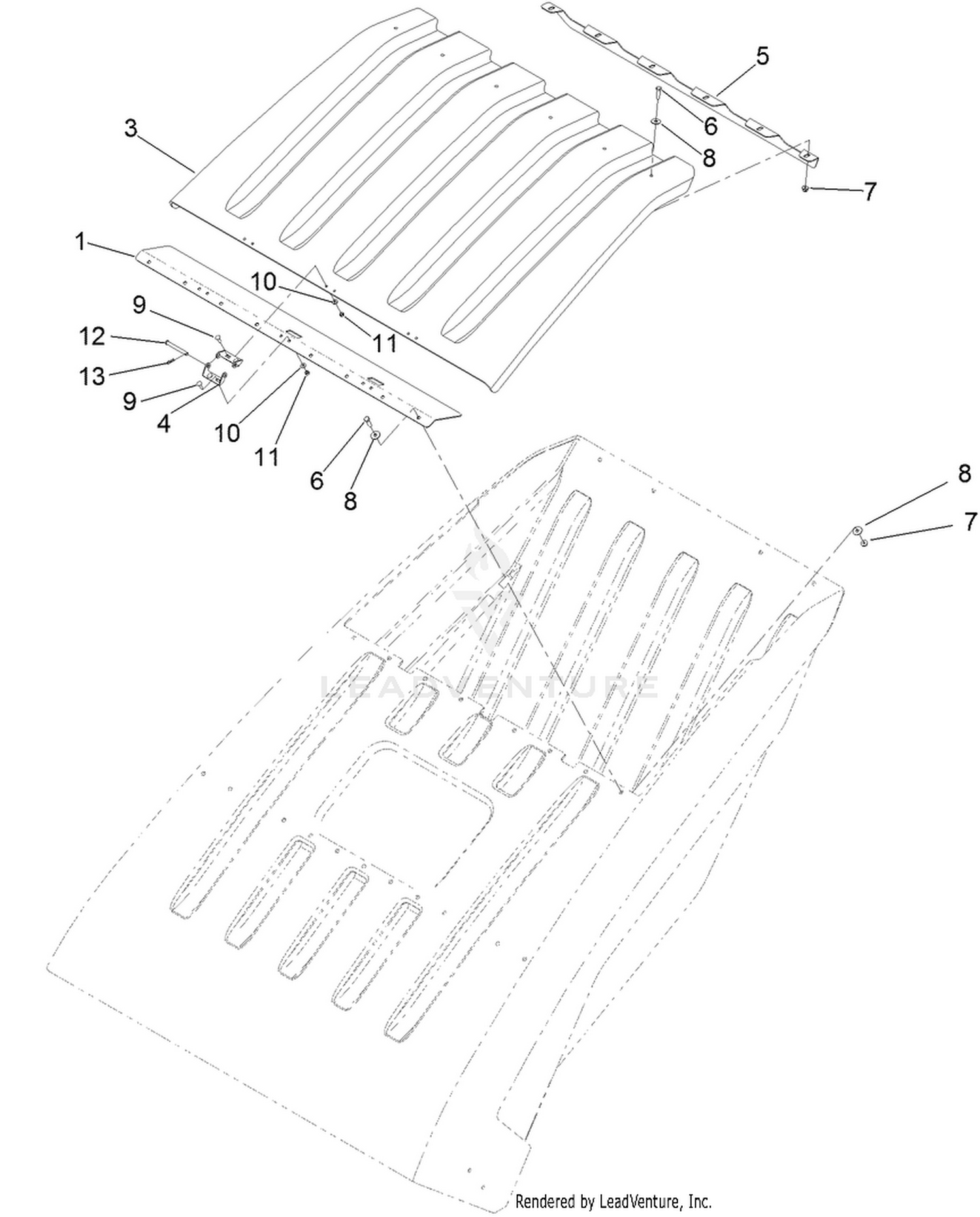 Hopper Lid and Baffle Assembly